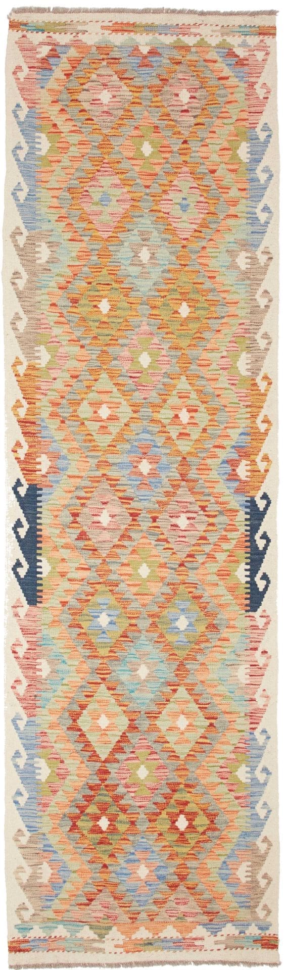 Kelim Teppich 85 x 290cm, Schurwolle, handgewebt, orientalisches Flair