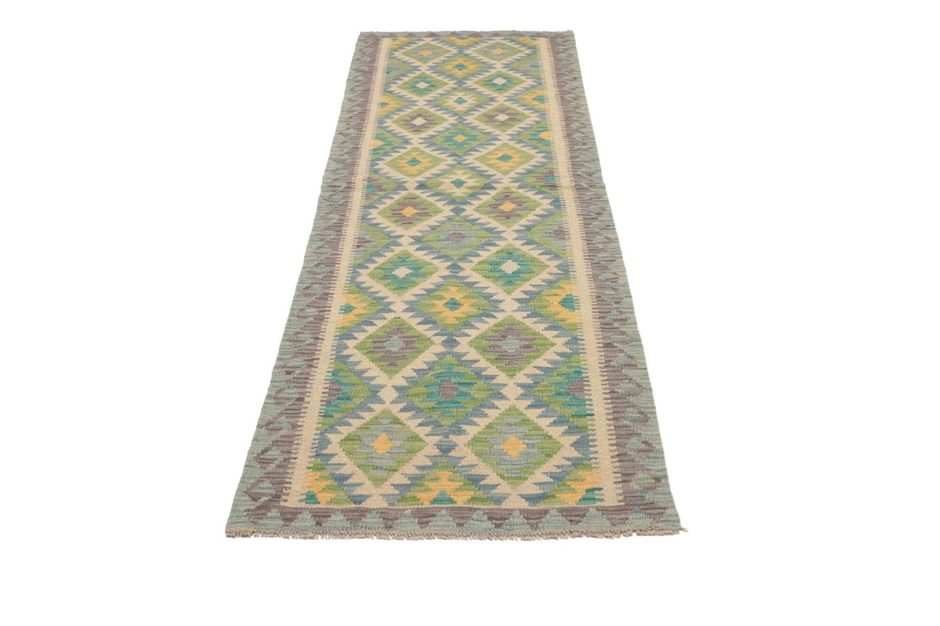 Kelim Teppich 84 x 245 cm – Schurwolle, handgewebt, rustikales Flair