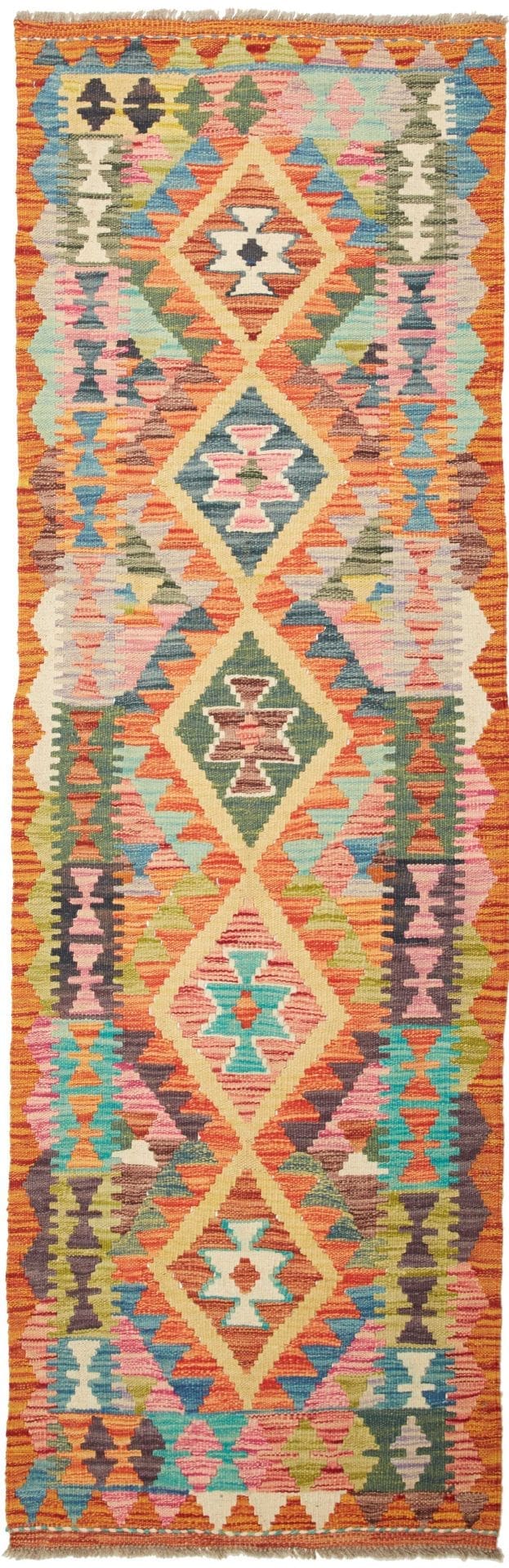 Kelim Teppich 65 x 203cm, gemustert, handgewebt, orientalisch