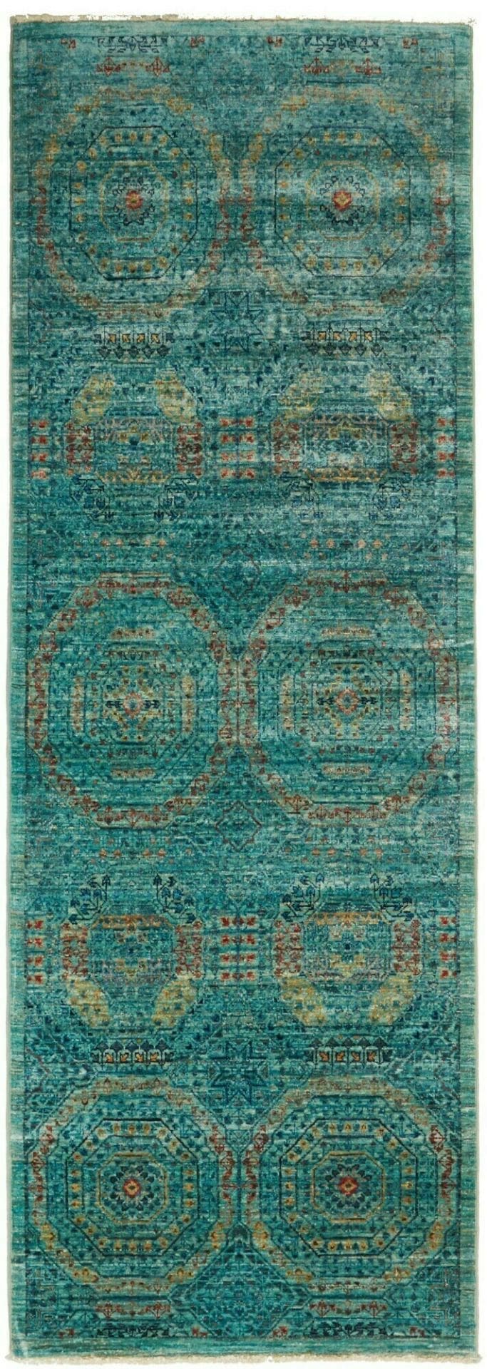 Mamluk Teppich 80 x 217 cm - Handgeknüpft aus Schurwolle, Orientteppich