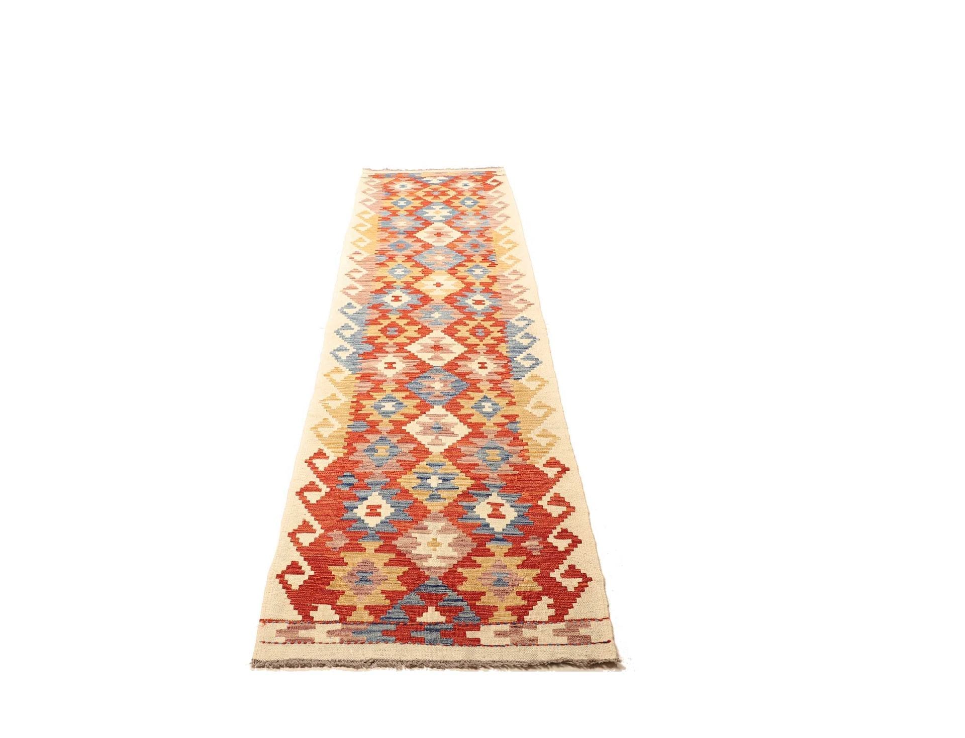 Kelim Teppich 81 x 299cm, Handgewebt, Rustikales Flair, Orientteppich