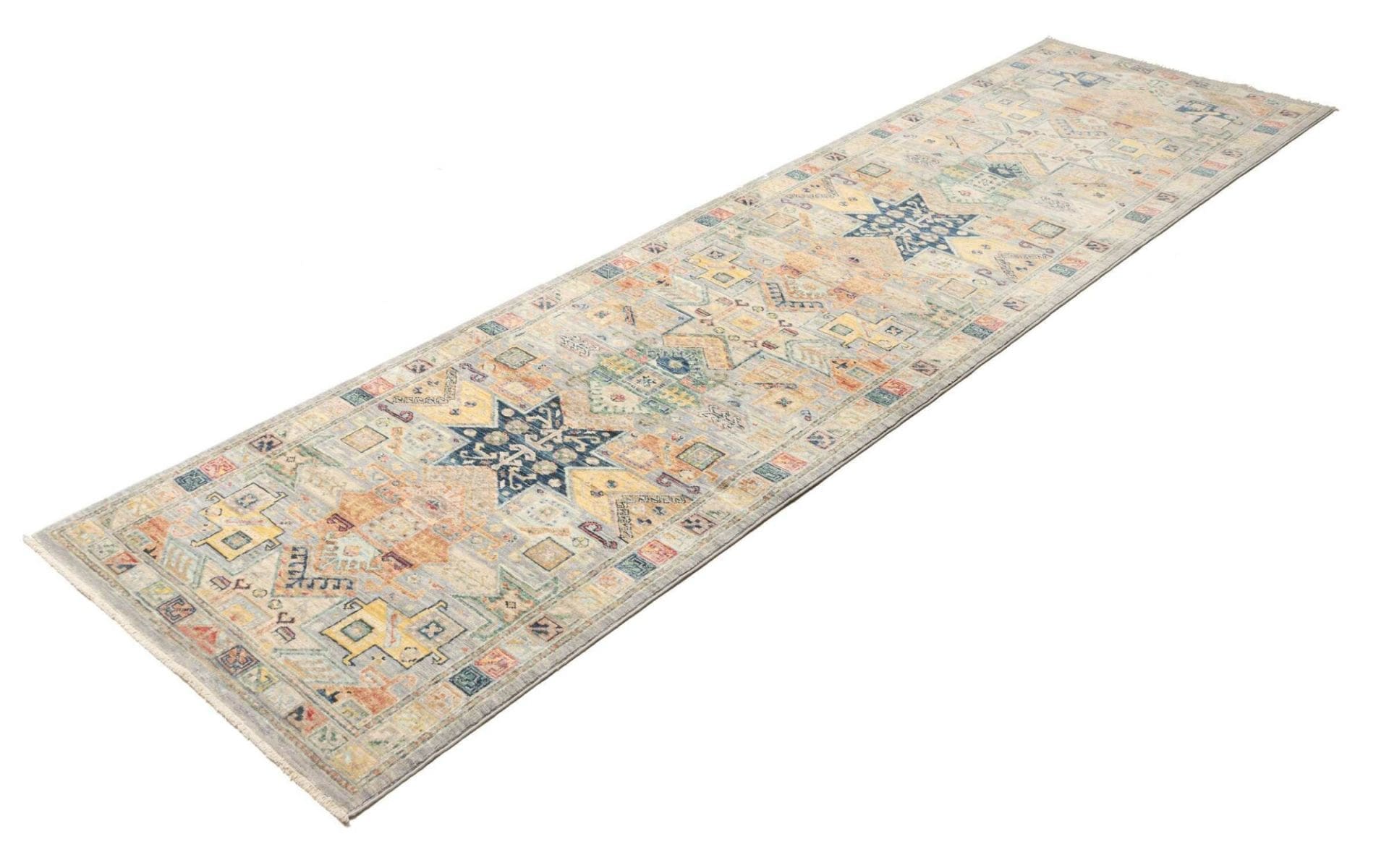 Samarkand Orientteppich 82 x 292cm, handgeknüpft, Wolle, modern