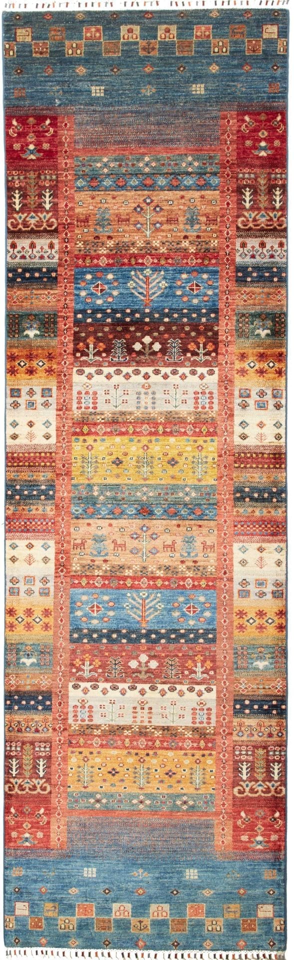 Samarkand Orientteppich 88 x 300cm, handgeknüpft, Wolle, modern