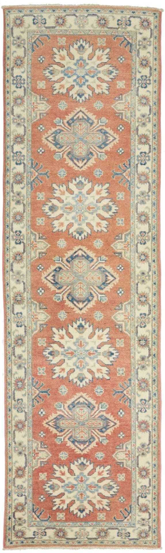 Kazak Teppich 87 x 293cm – geometrische Muster, handgeknüpft