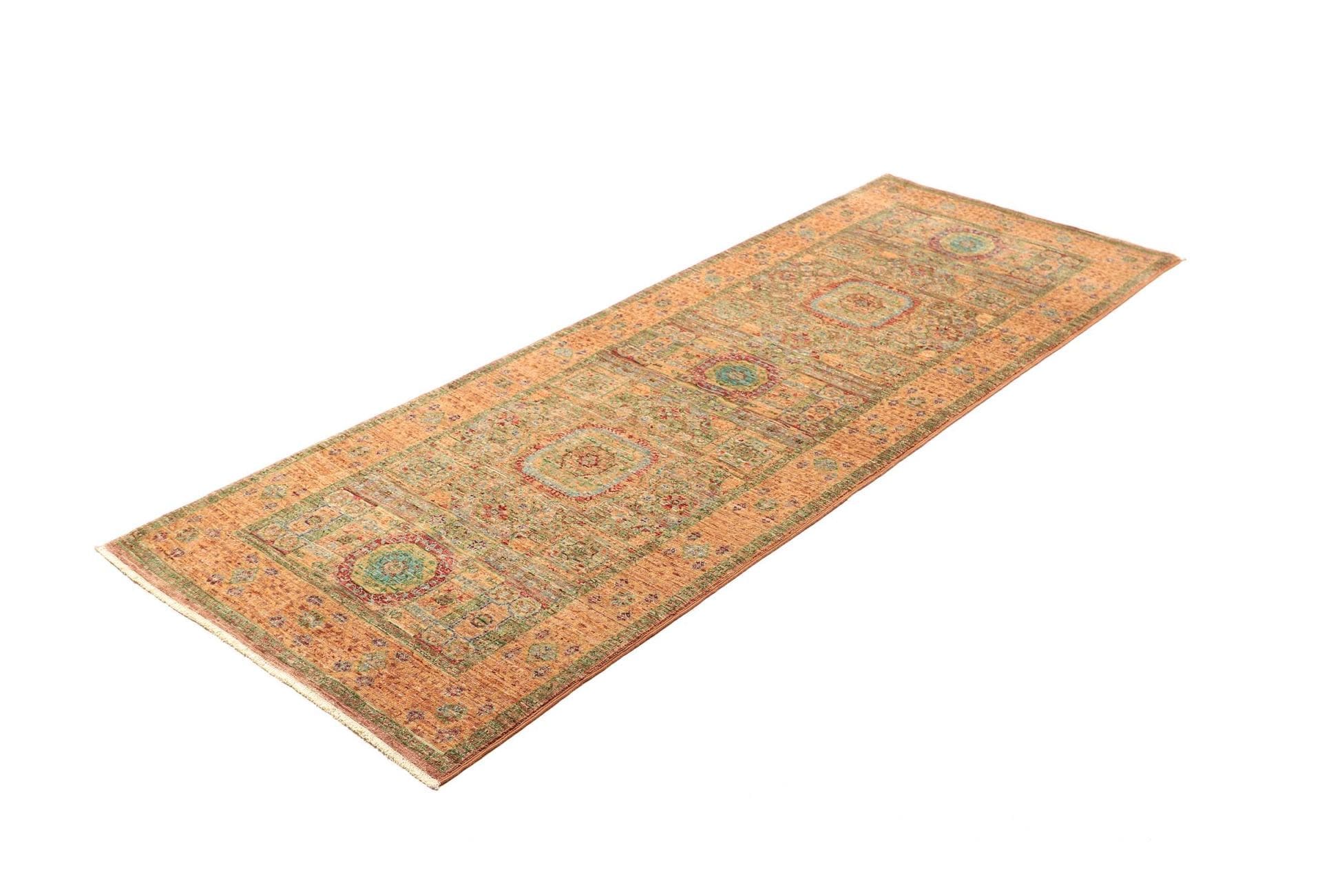 Mamluk Orientteppich 79 x 202cm, handgeknüpft aus Schurwolle
