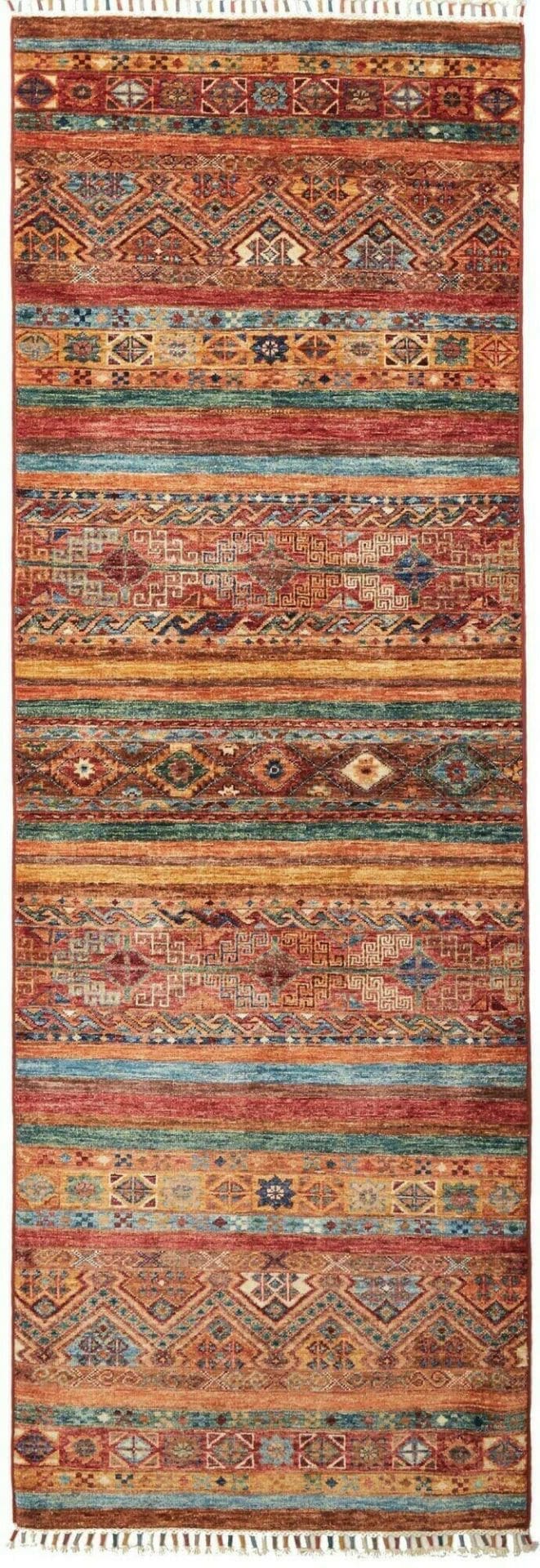 Orientteppich Samarkand 85 x 242cm, handgeknüpft, Wolle, bunt