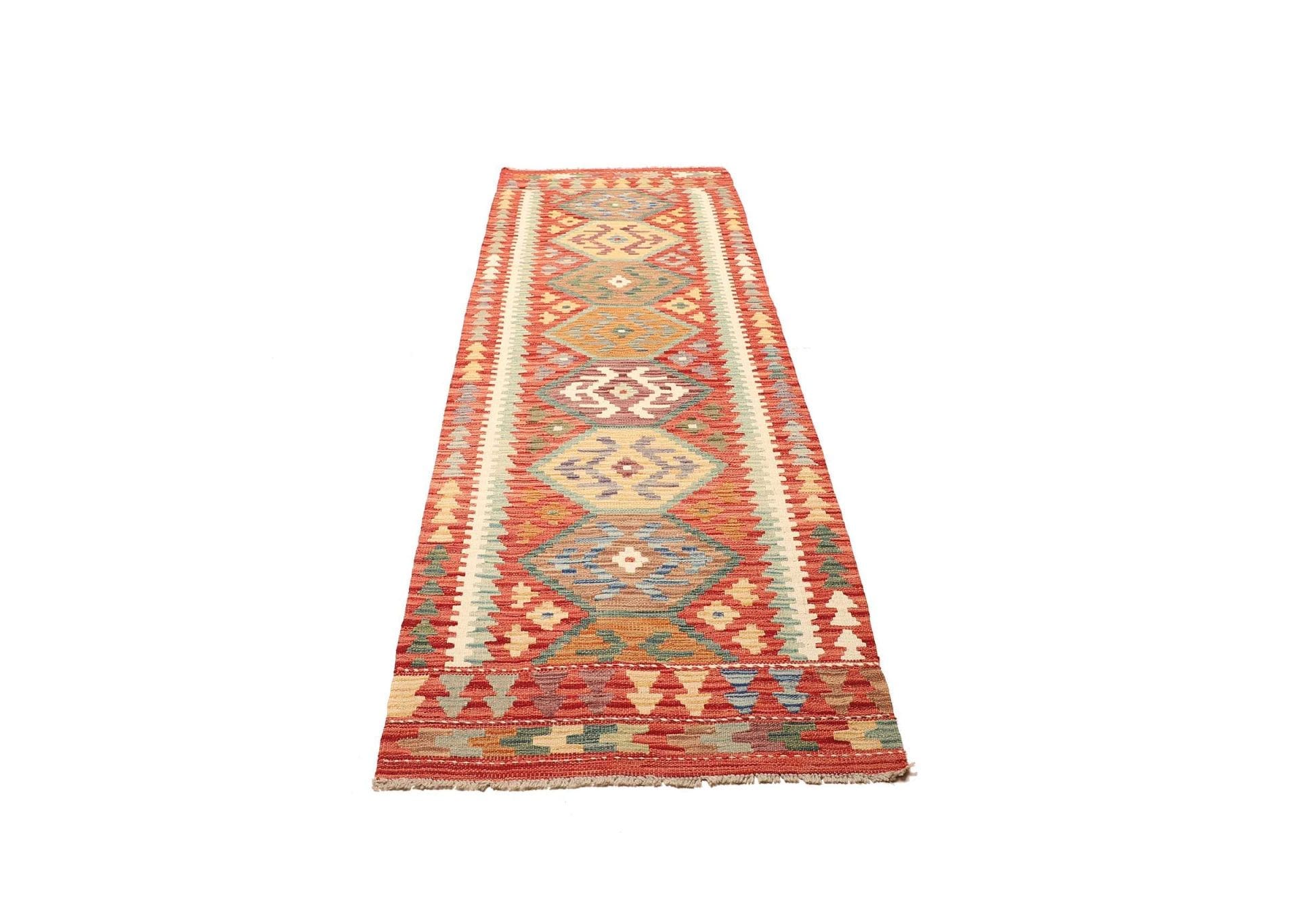 Kelim Teppich 82 x 248 cm, rustikal handgewebt, Wolle, Orientteppich