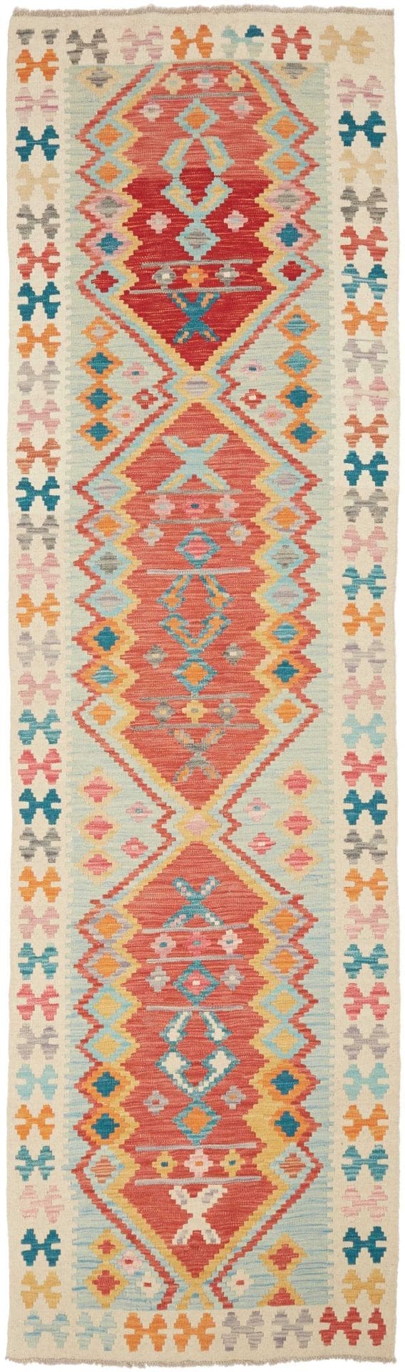 Kelim Teppich 83 x 290 cm - Handgewebt, rustikales Flair, Wolle