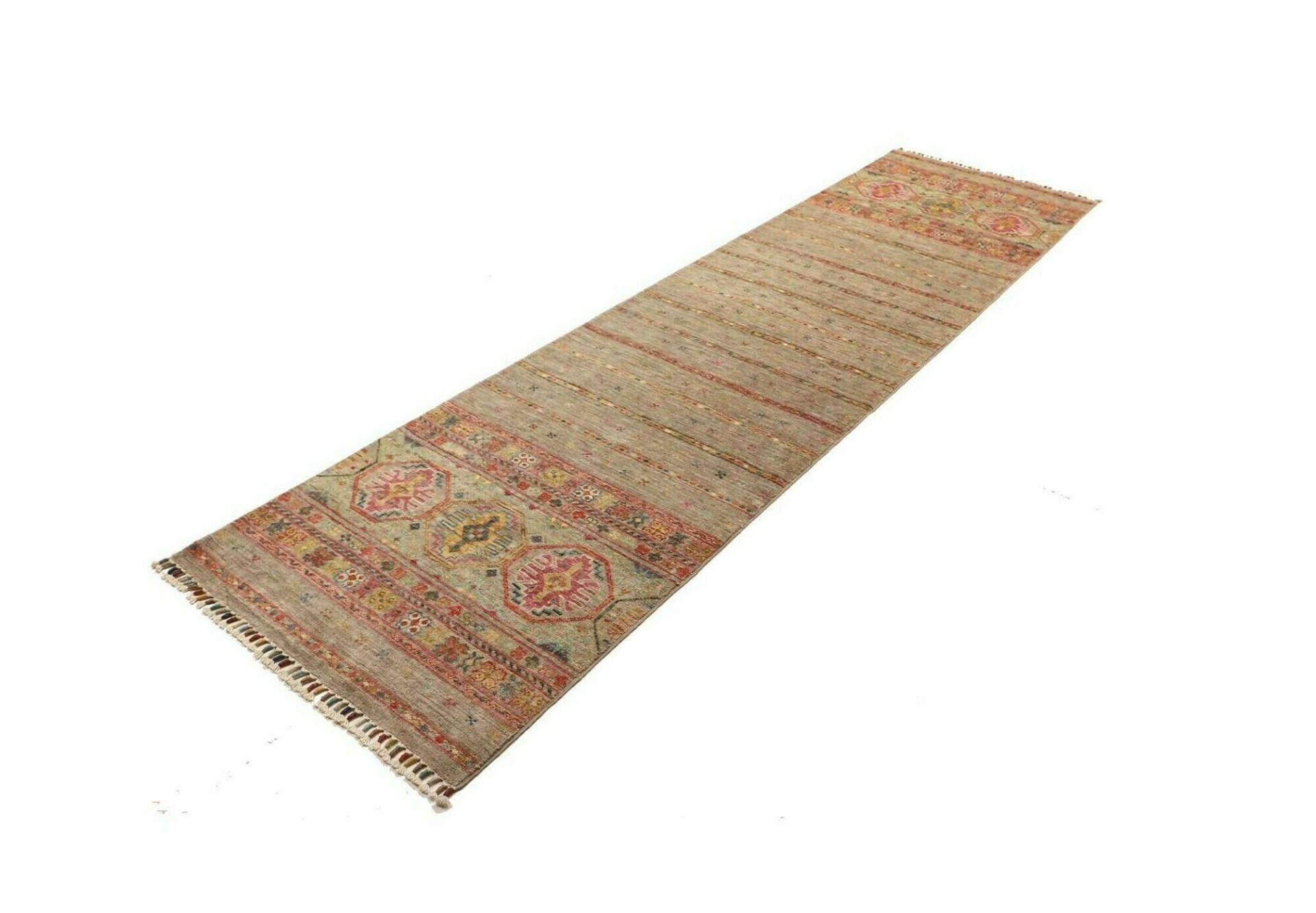 Orientteppich Samarkand 84 x 289cm, handgeknüpft, Wolle, bunt