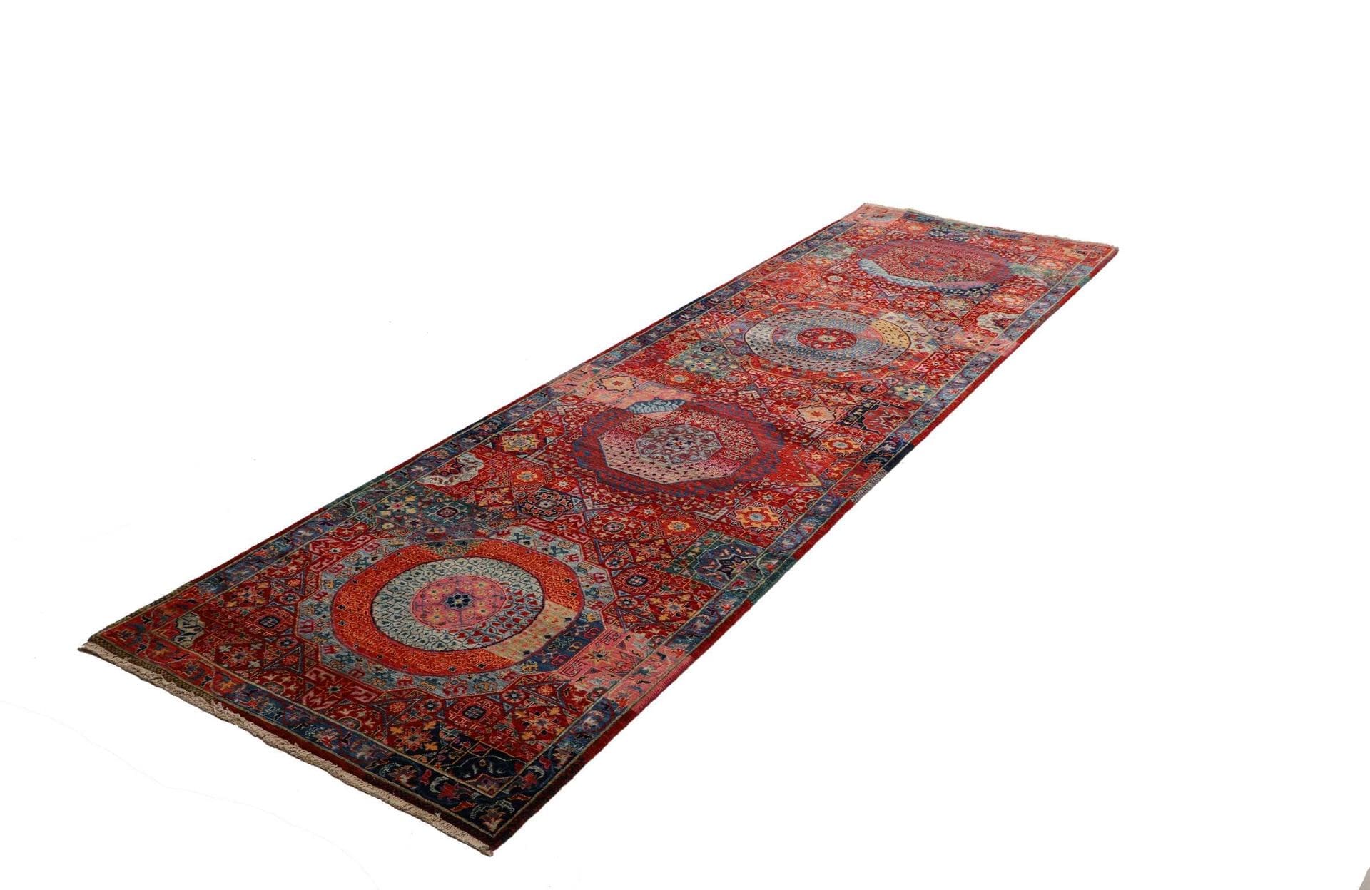 Mamluk Orientteppich 86 x 292 cm - Handgeknüpft aus Schurwolle