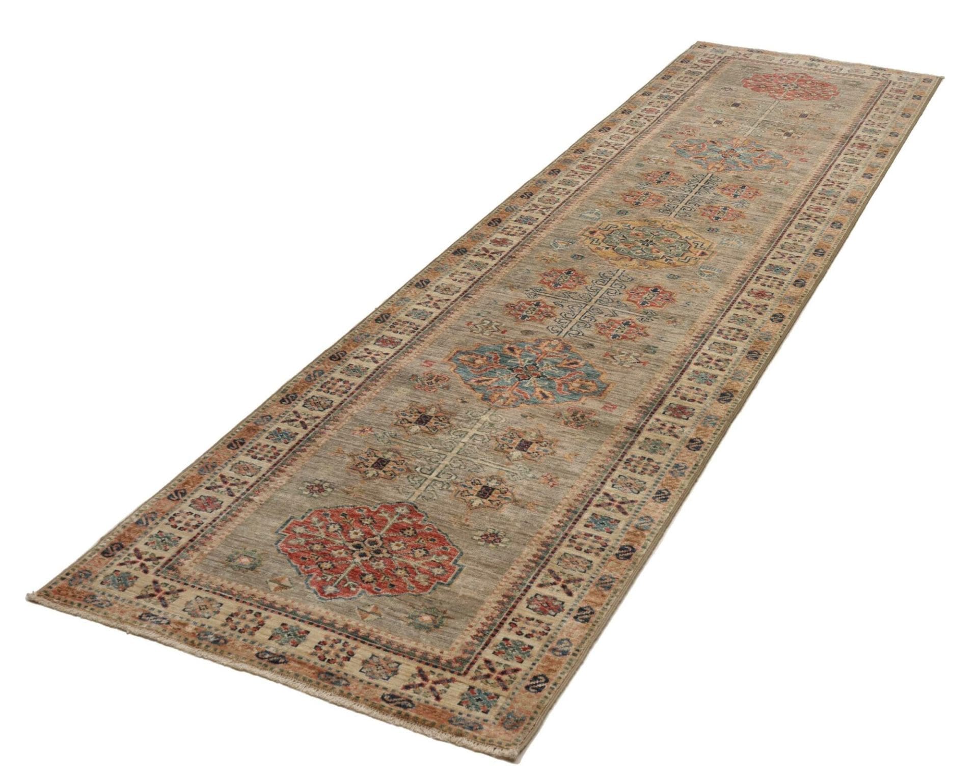 Kazak Teppich 86 x 298 cm – Handgeknüpft, Wolle, geometrisches Muster