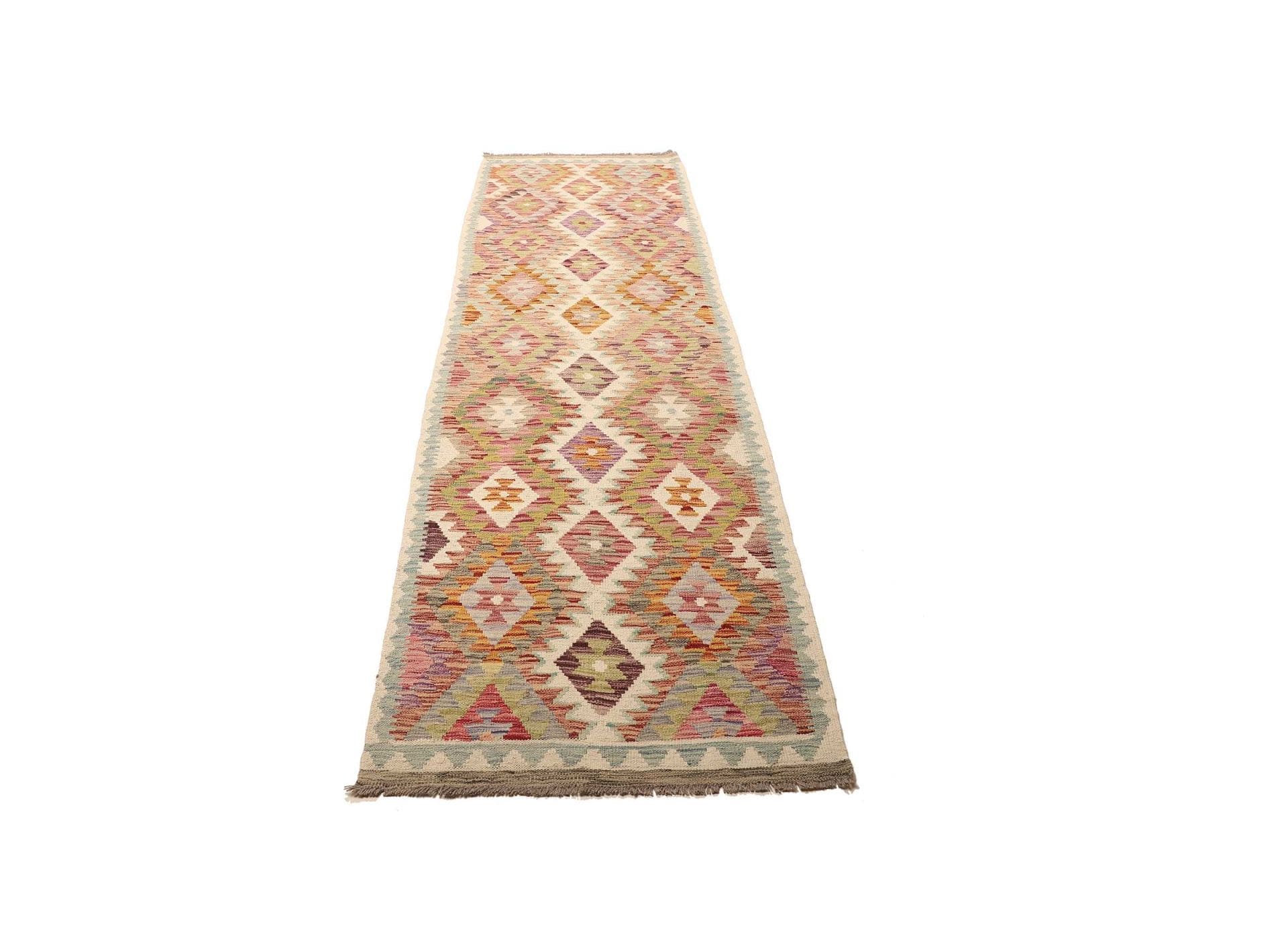 Kelim Teppich 86 x 293 cm – Handgewebt, rustikales Flair, Wolle