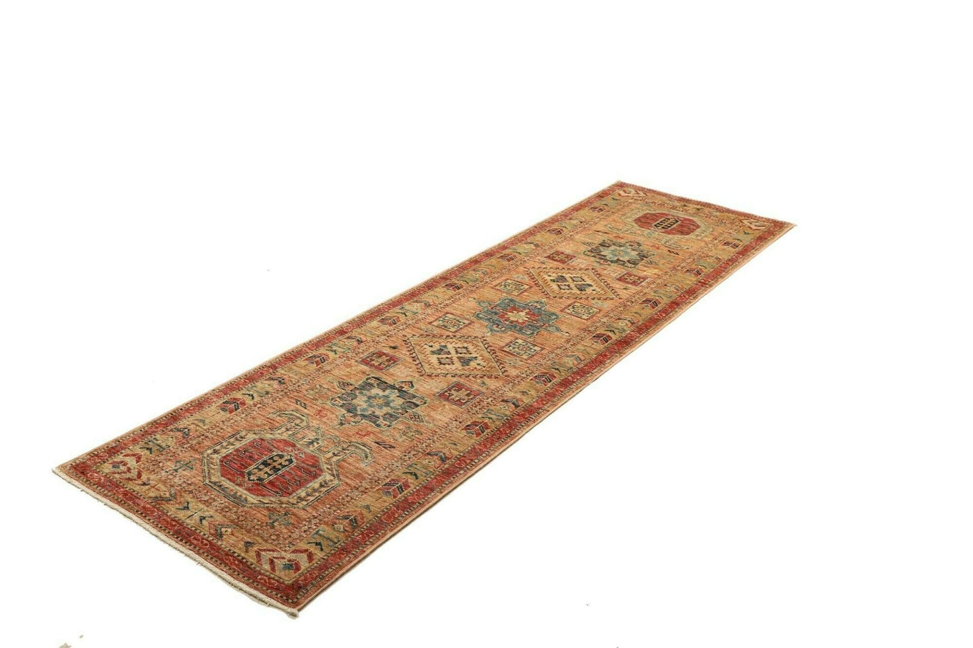 Kazak Orientteppich 77 x 251 cm aus Schurwolle, handgeknüpft