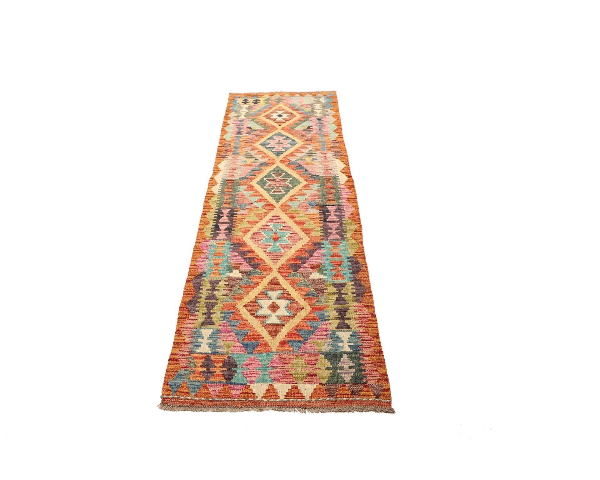 Kelim Teppich 65 x 203cm, gemustert, handgewebt, orientalisch
