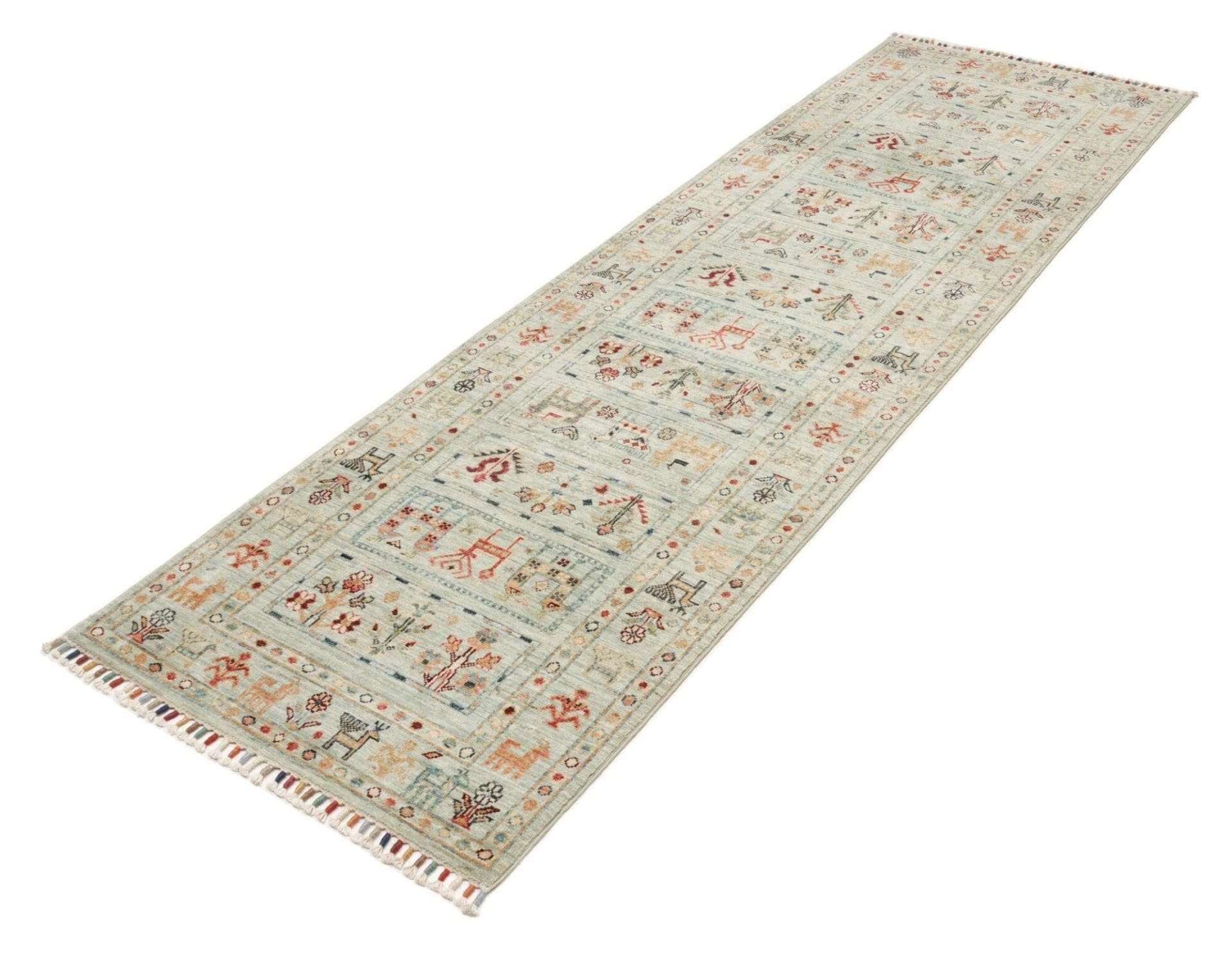 Orientteppich Samarkand 81 x 252 cm, handgeknüpft, Wolle, bunt