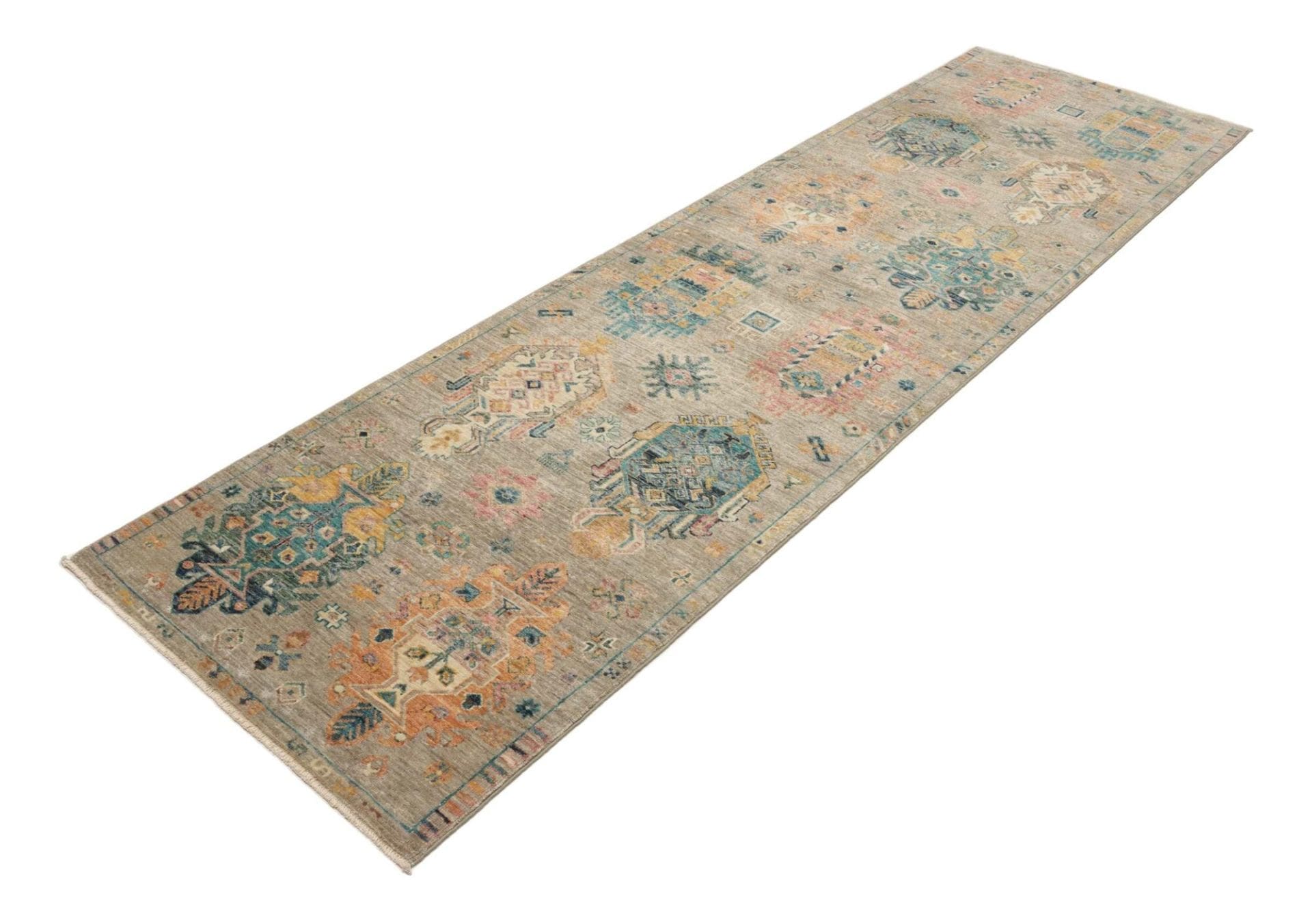 Samarkand Orientteppich 83 x 278cm, handgeknüpft, Wolle, bunt