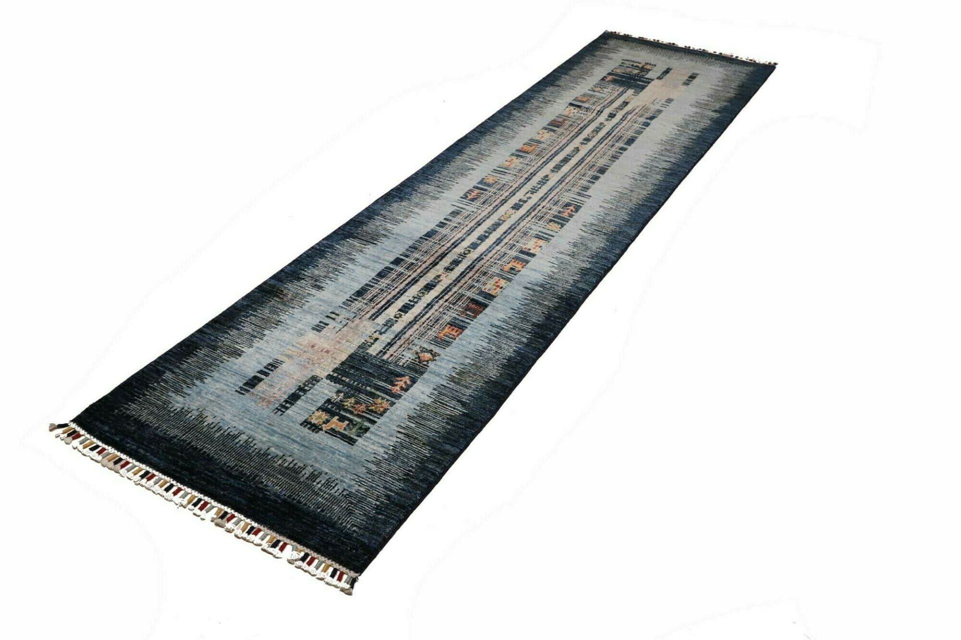 Gabbeh Teppich 78 x 296cm, weiche Schurwolle, handgeknüpft