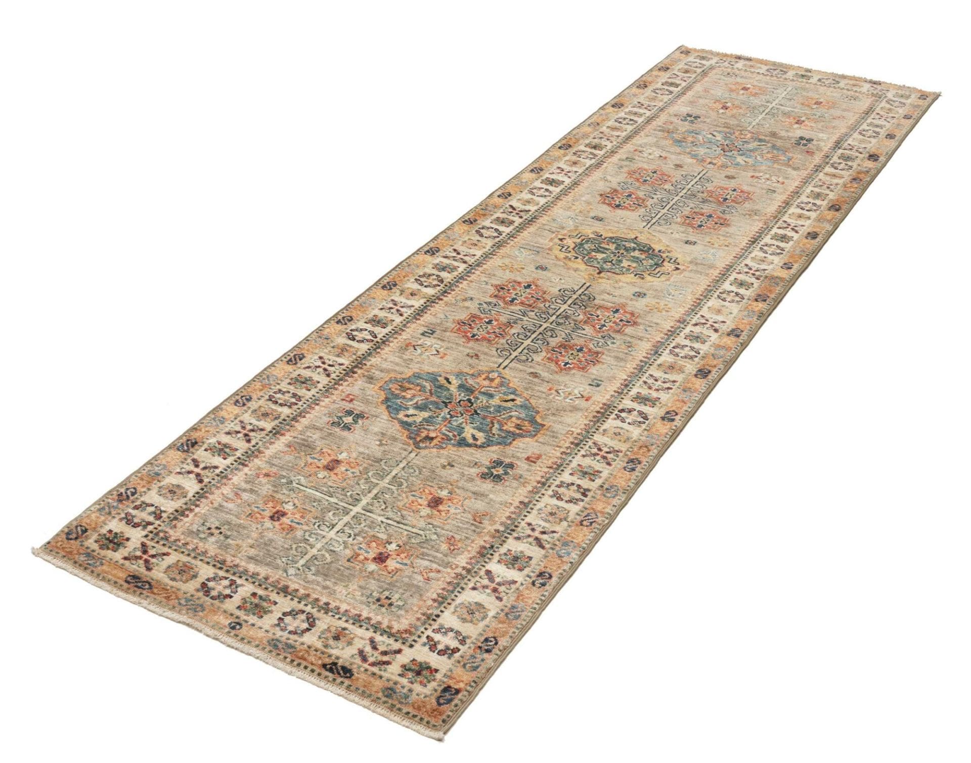 Kazak Orientteppich 82 x 254cm, handgeknüpft, Schurwolle, einzigartig