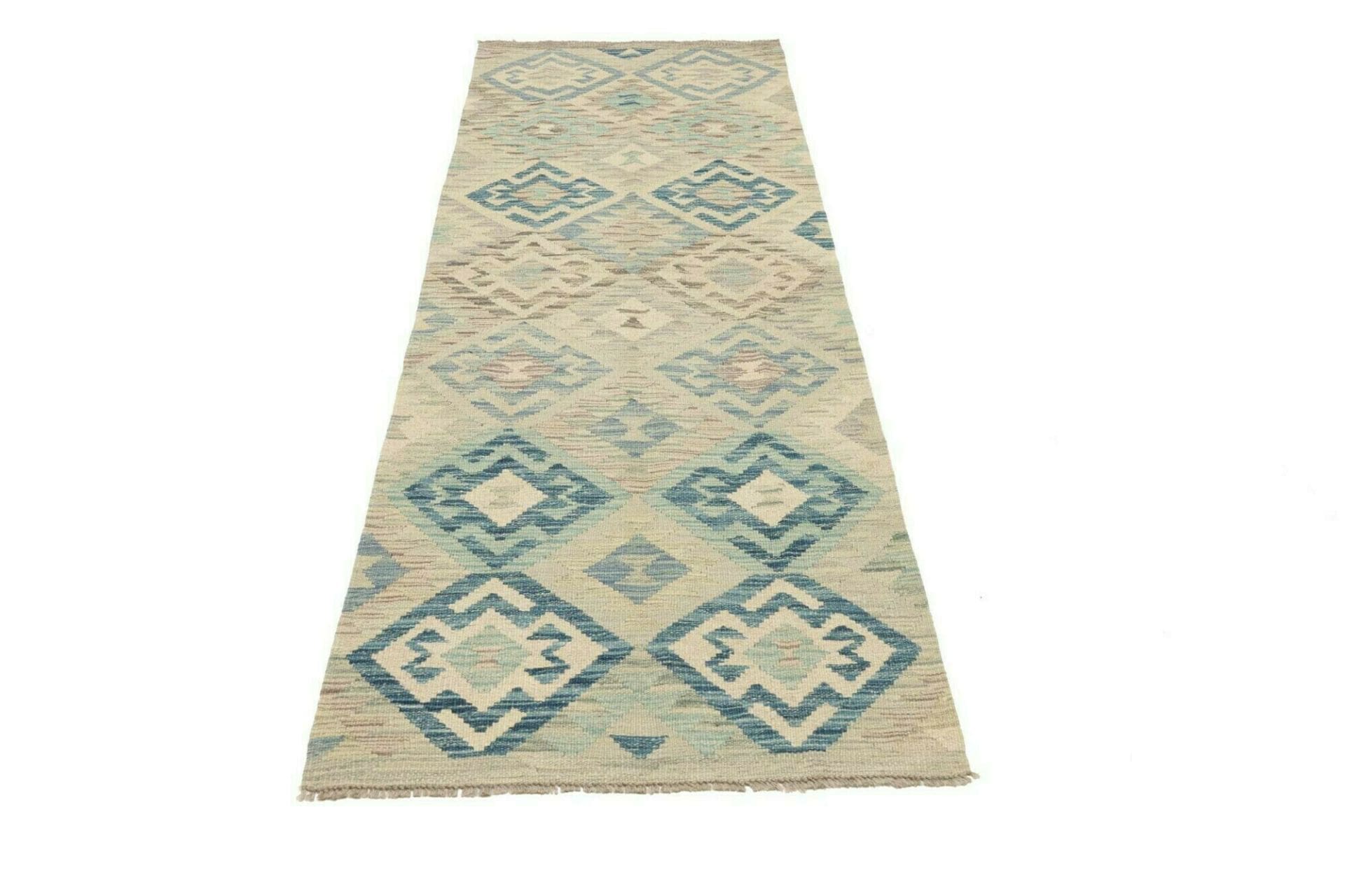 Kelim Teppich 82 x 232cm, handgewebt, rustikales Flair, Schurwolle