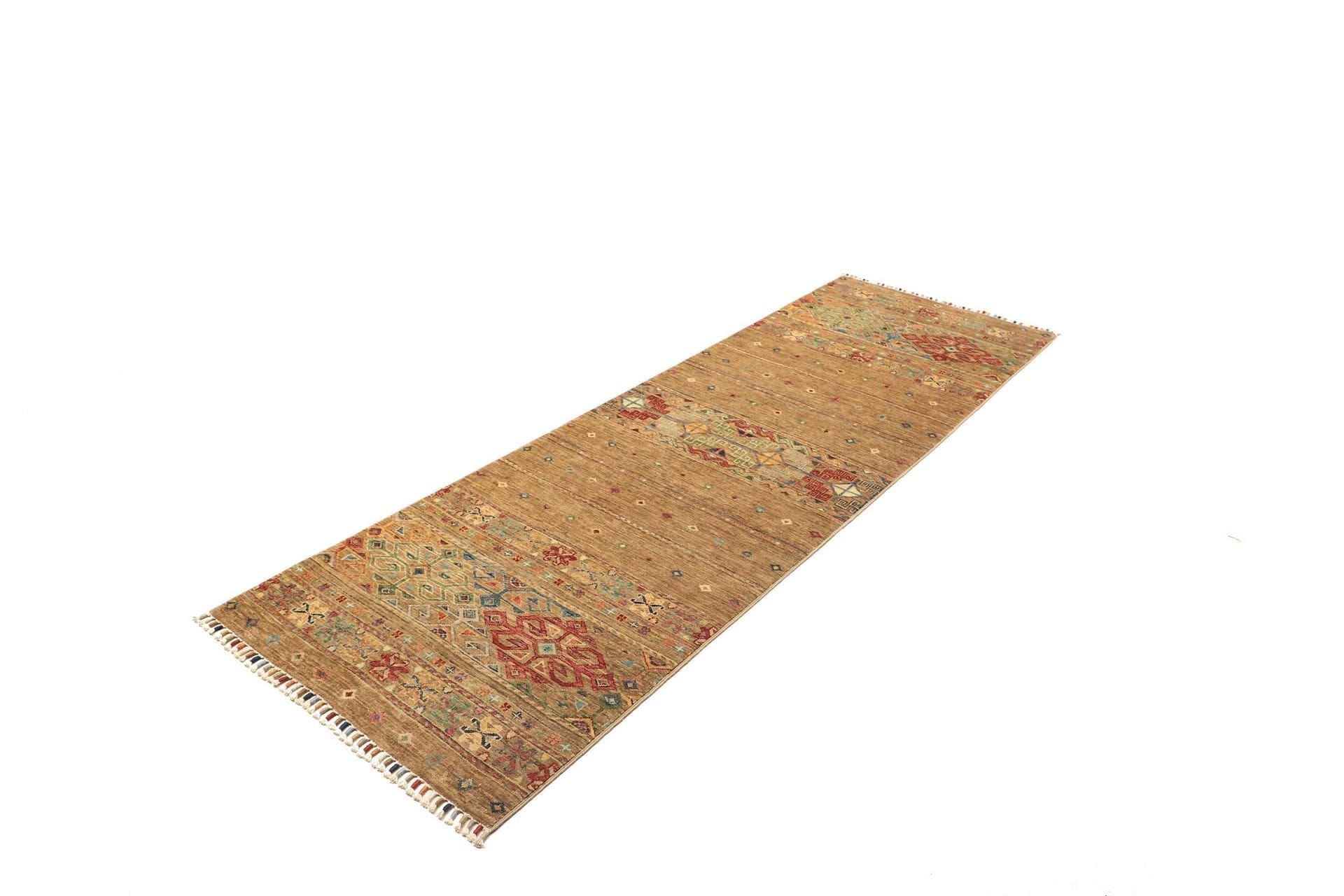 Orientteppich Samarkand 84 x 252 cm, handgeknüpft, Wolle, bunt