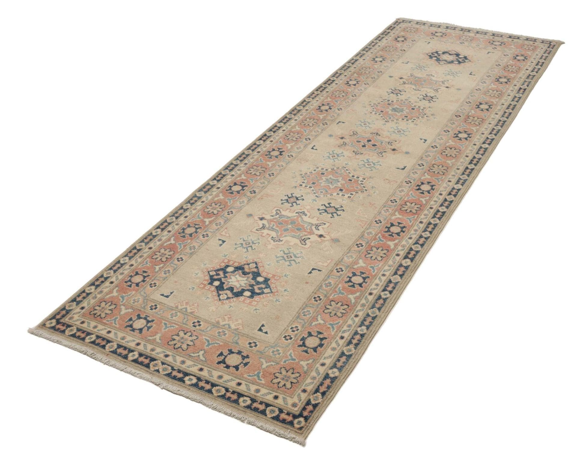 Kazak Orientteppich 87 x 245 cm – Handgeknüpft, Schurwolle, Rarität