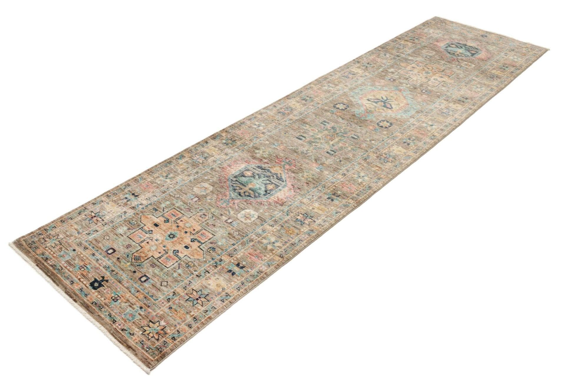 Samarkand Orientteppich 84 x 294cm, handgeknüpft, Schurwolle