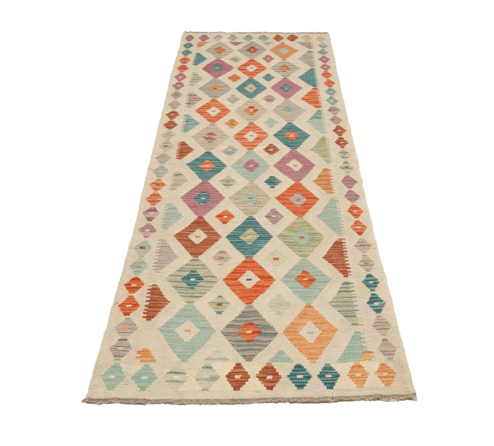 Kelim Teppich 82 x 243 cm aus Schurwolle, handgewebt, Orientteppich