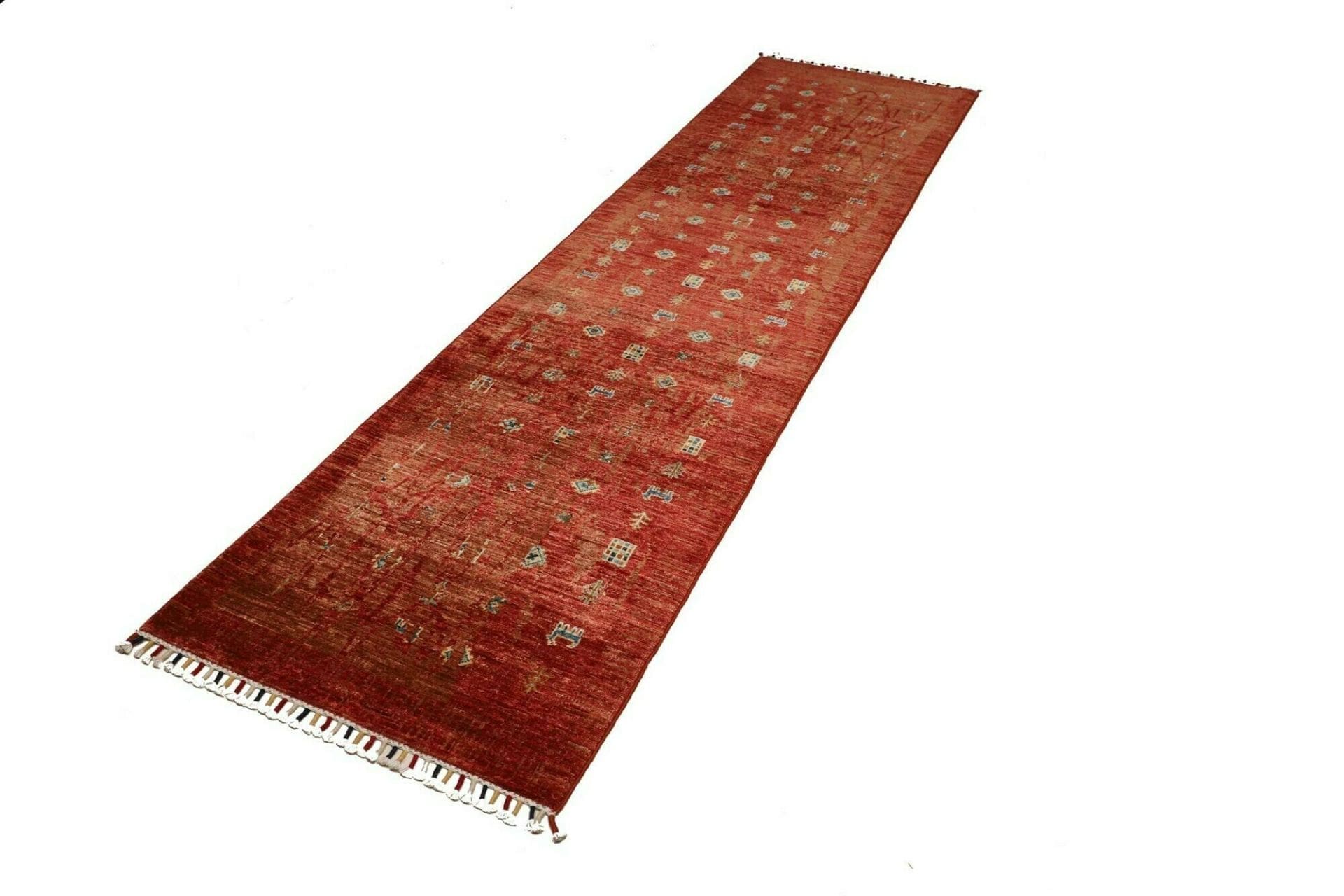 Gabbeh Teppich 79 x 293cm, weiche Schurwolle, handgeknüpft