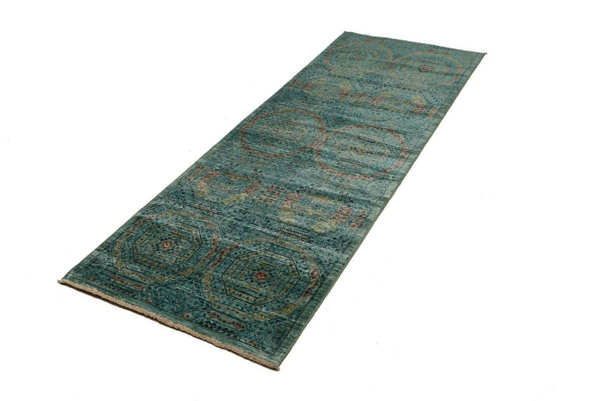 Mamluk Teppich 80 x 217 cm - Handgeknüpft aus Schurwolle, Orientteppich