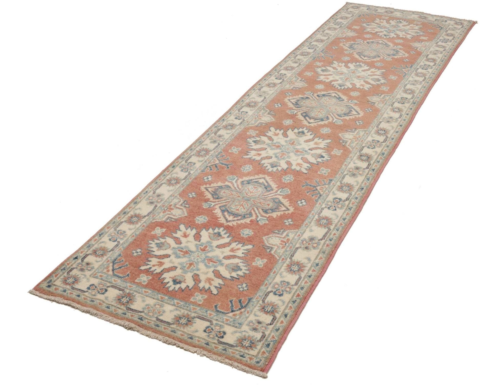Kazak Teppich 87 x 293cm – geometrische Muster, handgeknüpft
