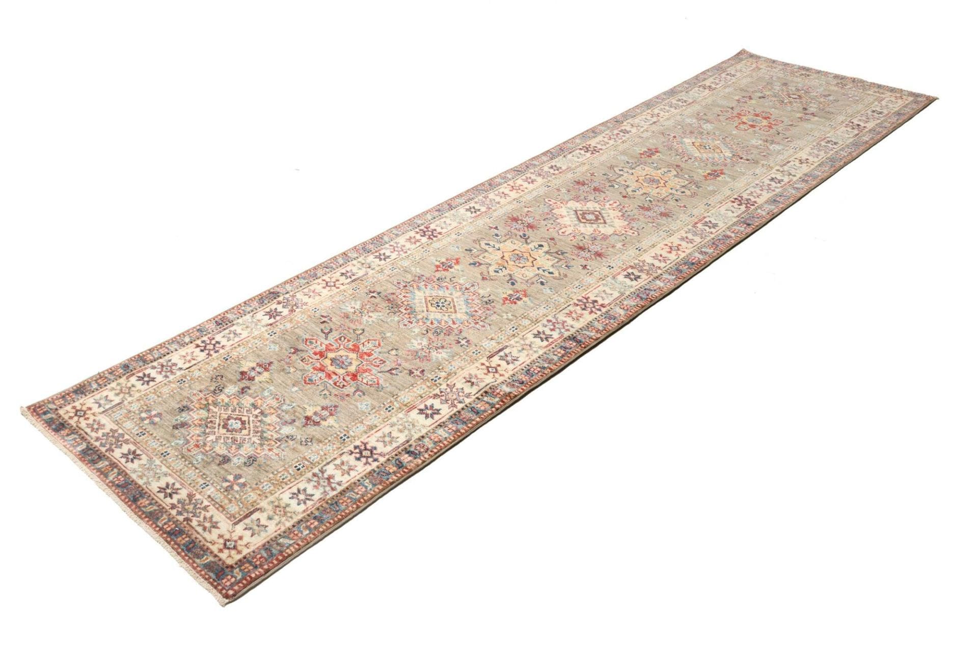 Kazak Teppich 80 x 299 cm – geometrische Muster, handgeknüpft