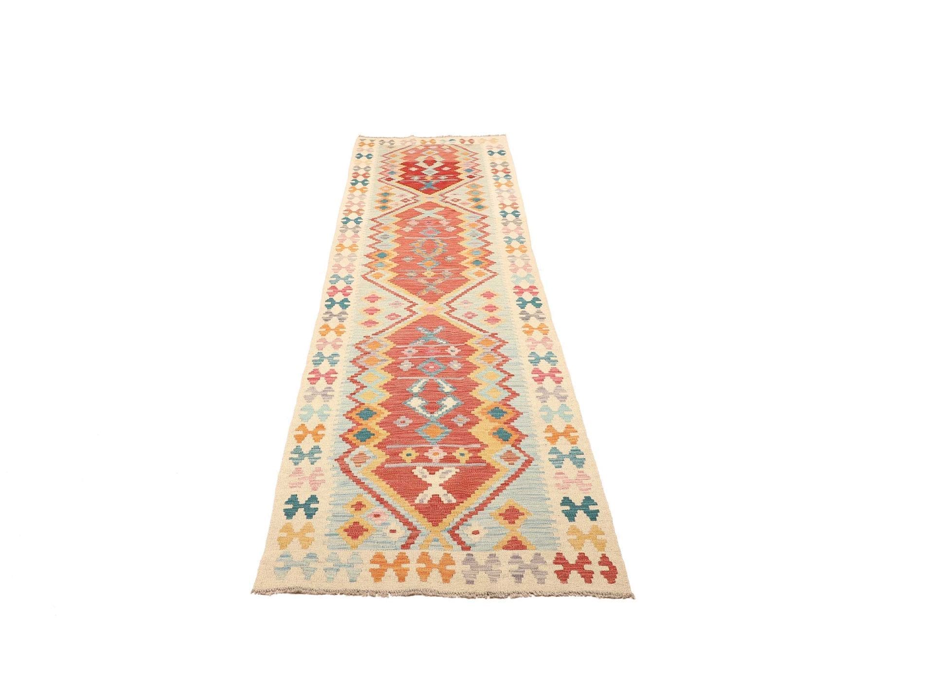 Kelim Teppich 83 x 290 cm - Handgewebt, rustikales Flair, Wolle