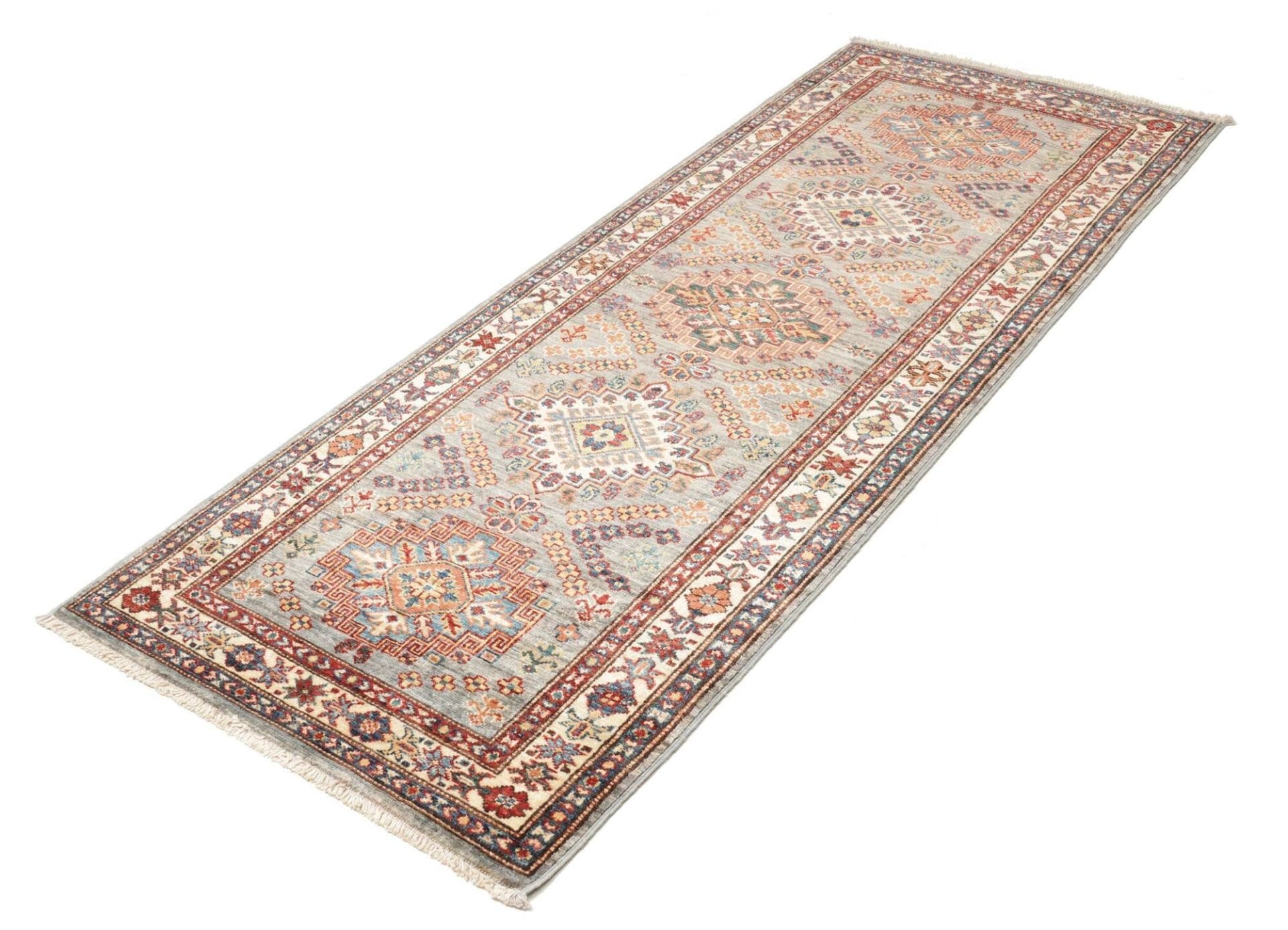 Kazak Teppich 81 x 200cm - Handgeknüpft, Schurwolle, Geometrisch