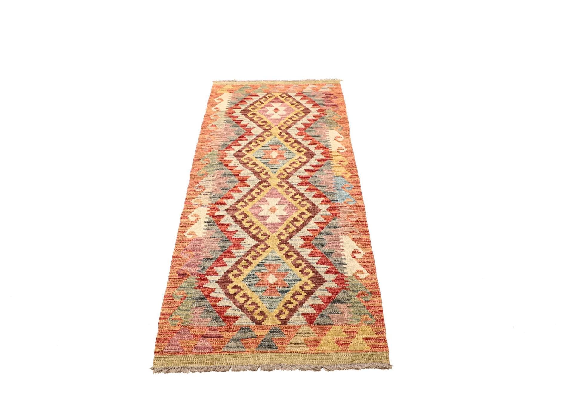 Kelim Teppich 64 x 170cm, handgewebt, aus Schurwolle, Pakistan