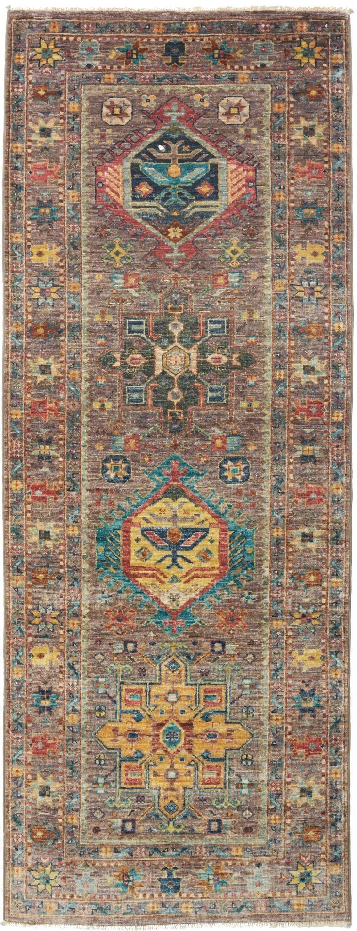 Samarkand Orientteppich 78 x 201 cm aus Schurwolle, handgeknüpft