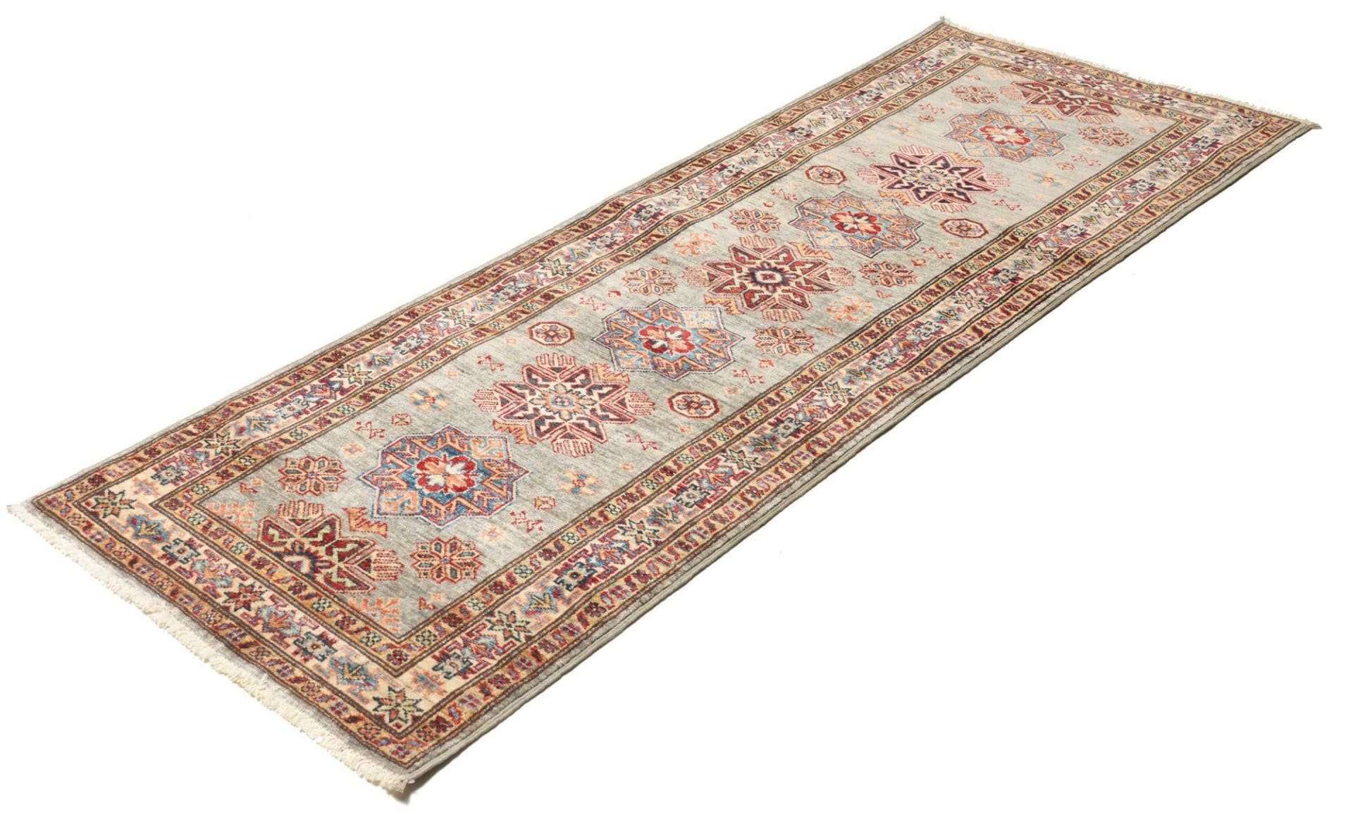 Kazak Teppich 77 x 201 cm – Handgeknüpft, Wolle, geometrische Muster