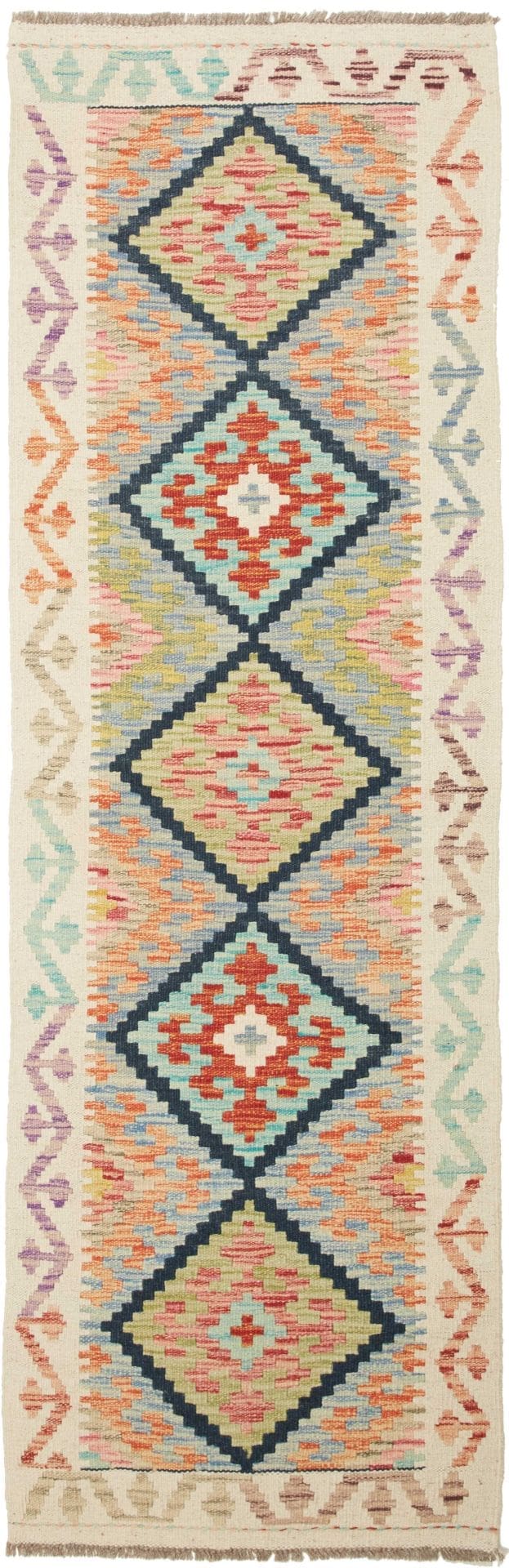 Kelim Teppich 65 x 201 cm aus Schurwolle – handgewebt Orientteppich