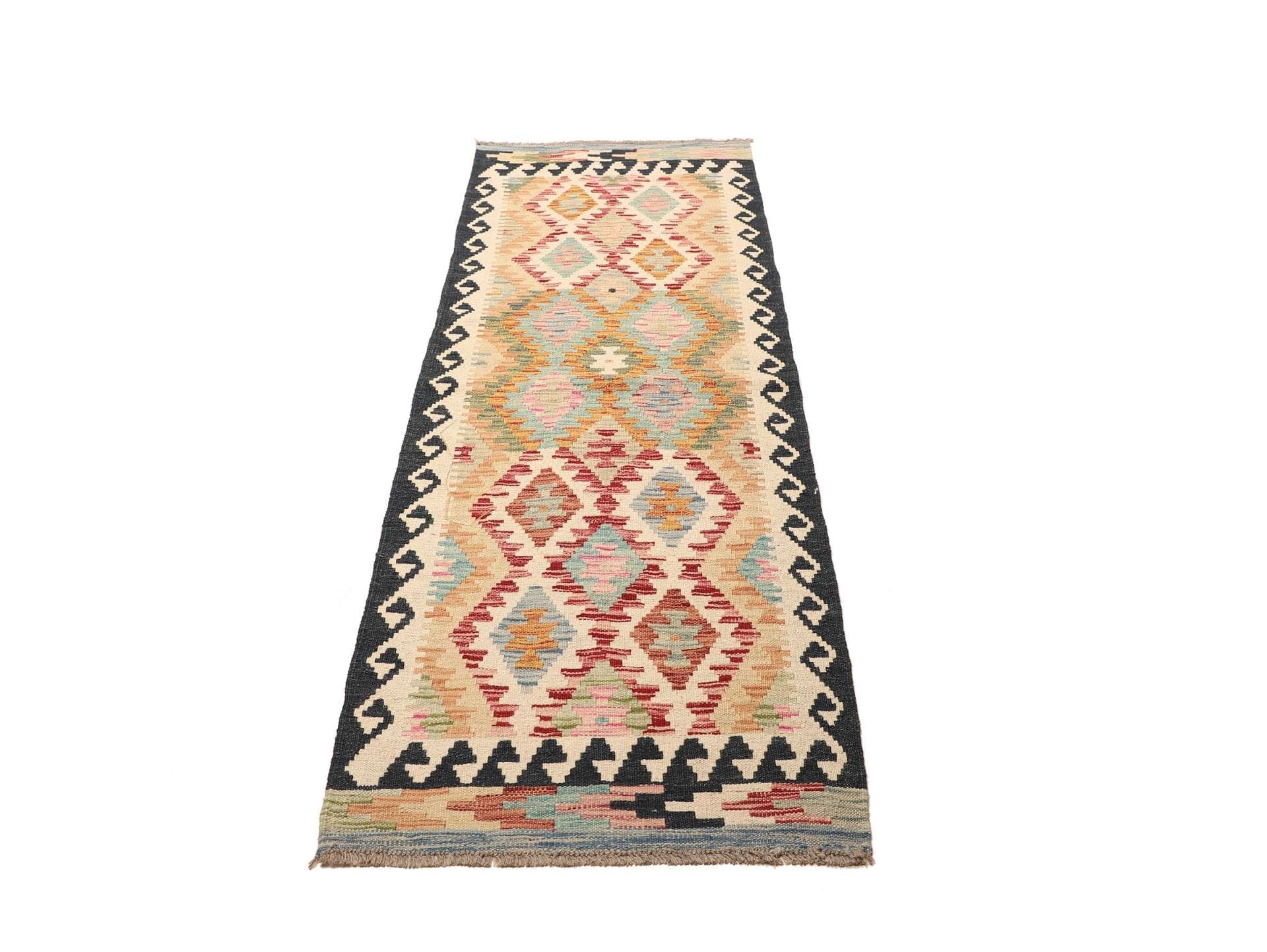 Orientteppich Kelim 68 x 194cm, rustikal, Schurwolle, handgewebt