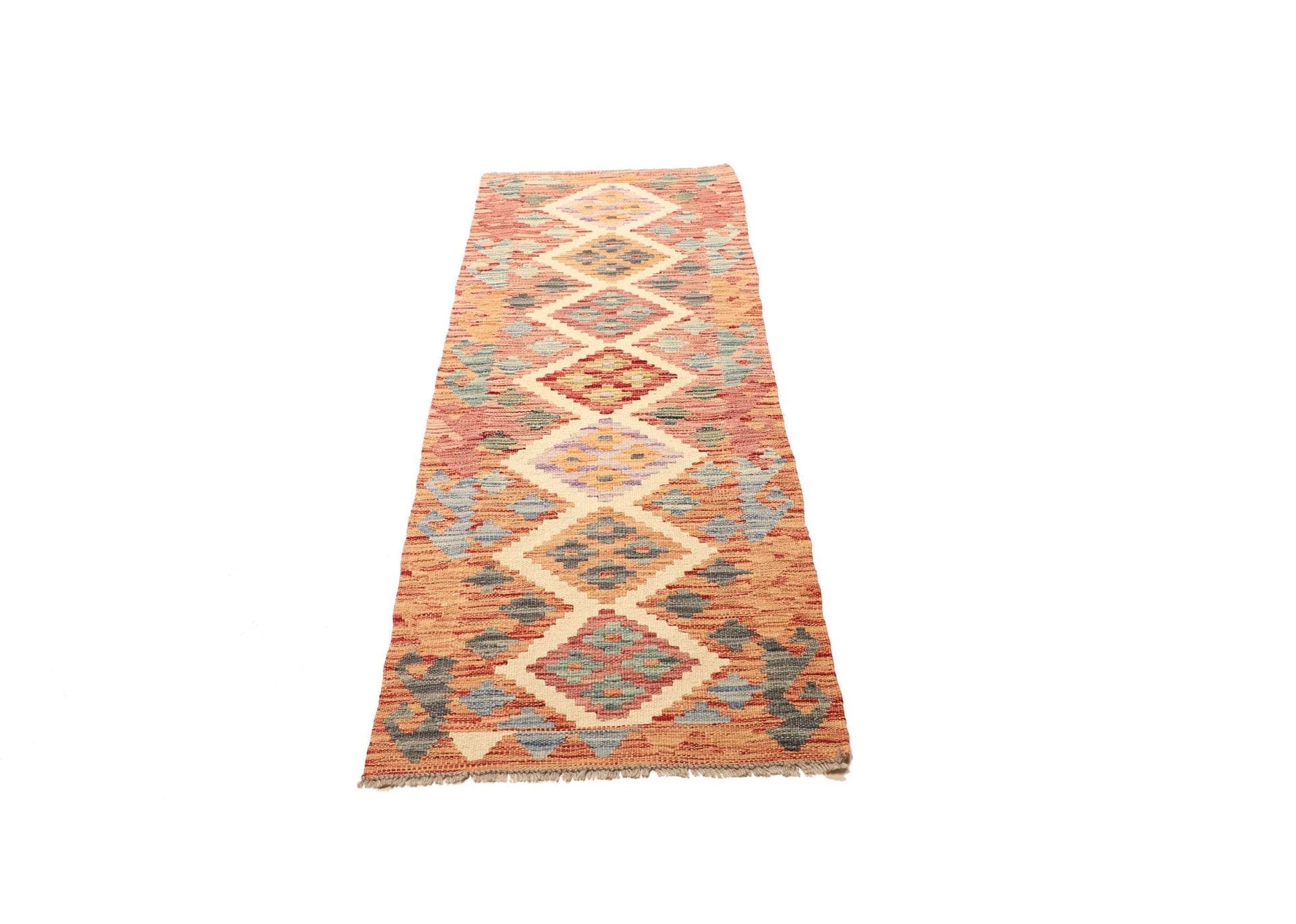 Kelim Teppich 63 x 172 cm – Handgewebt, rustikales Flair, Wolle
