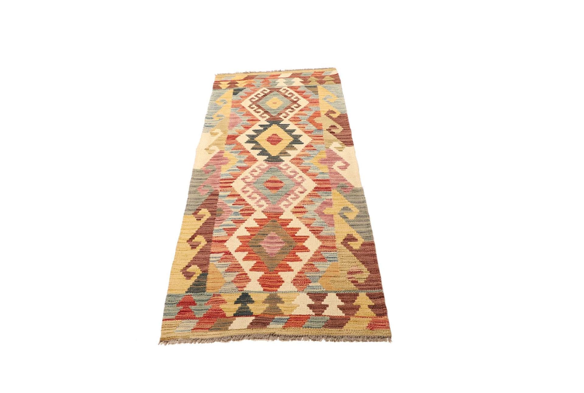 Handgewebter Kelim 68 x 182cm aus Schurwolle – rustikaler Orientteppich