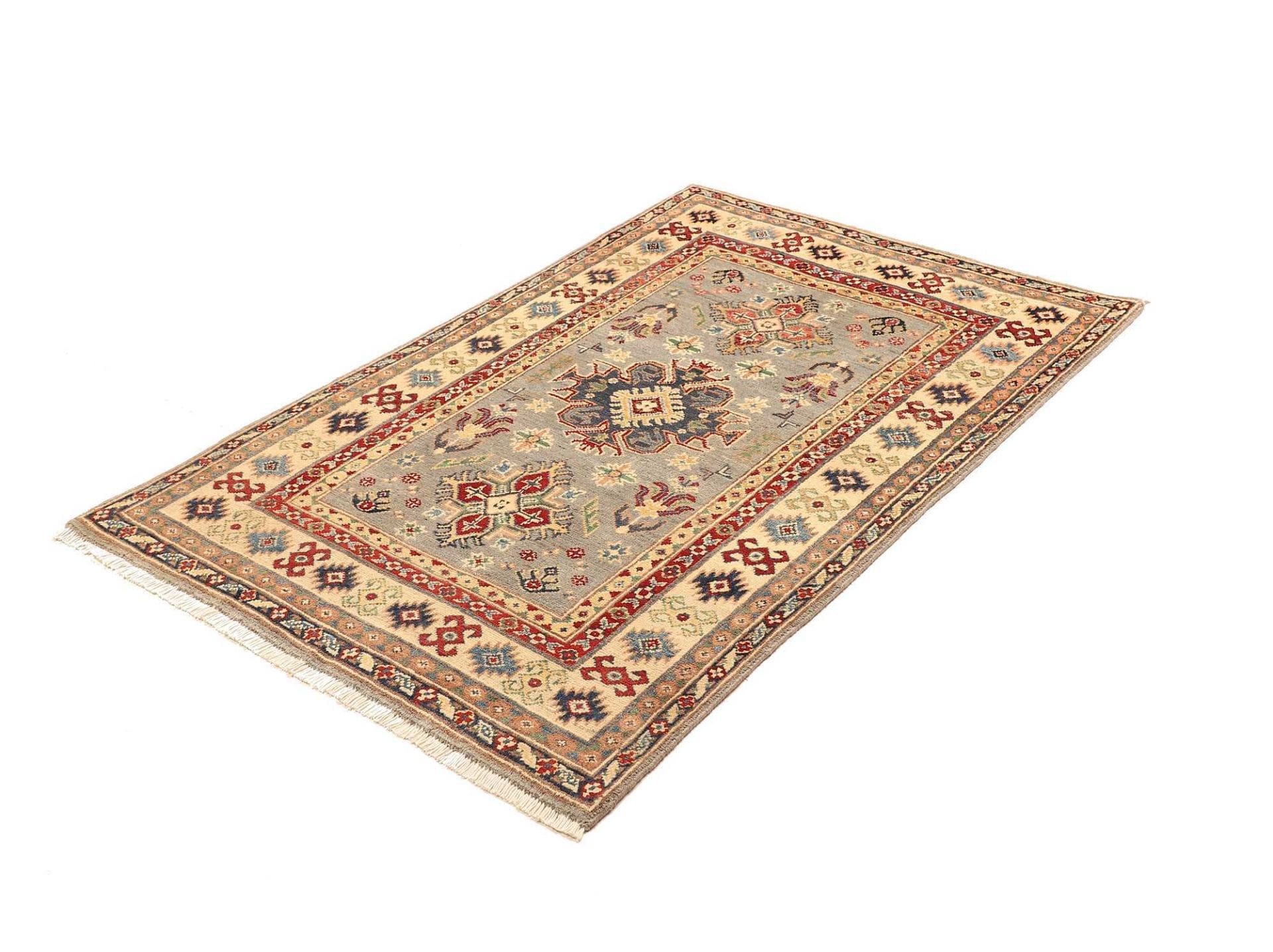Kazak Orientteppich 92 x 393cm, handgeknüpft, geometrisches Muster