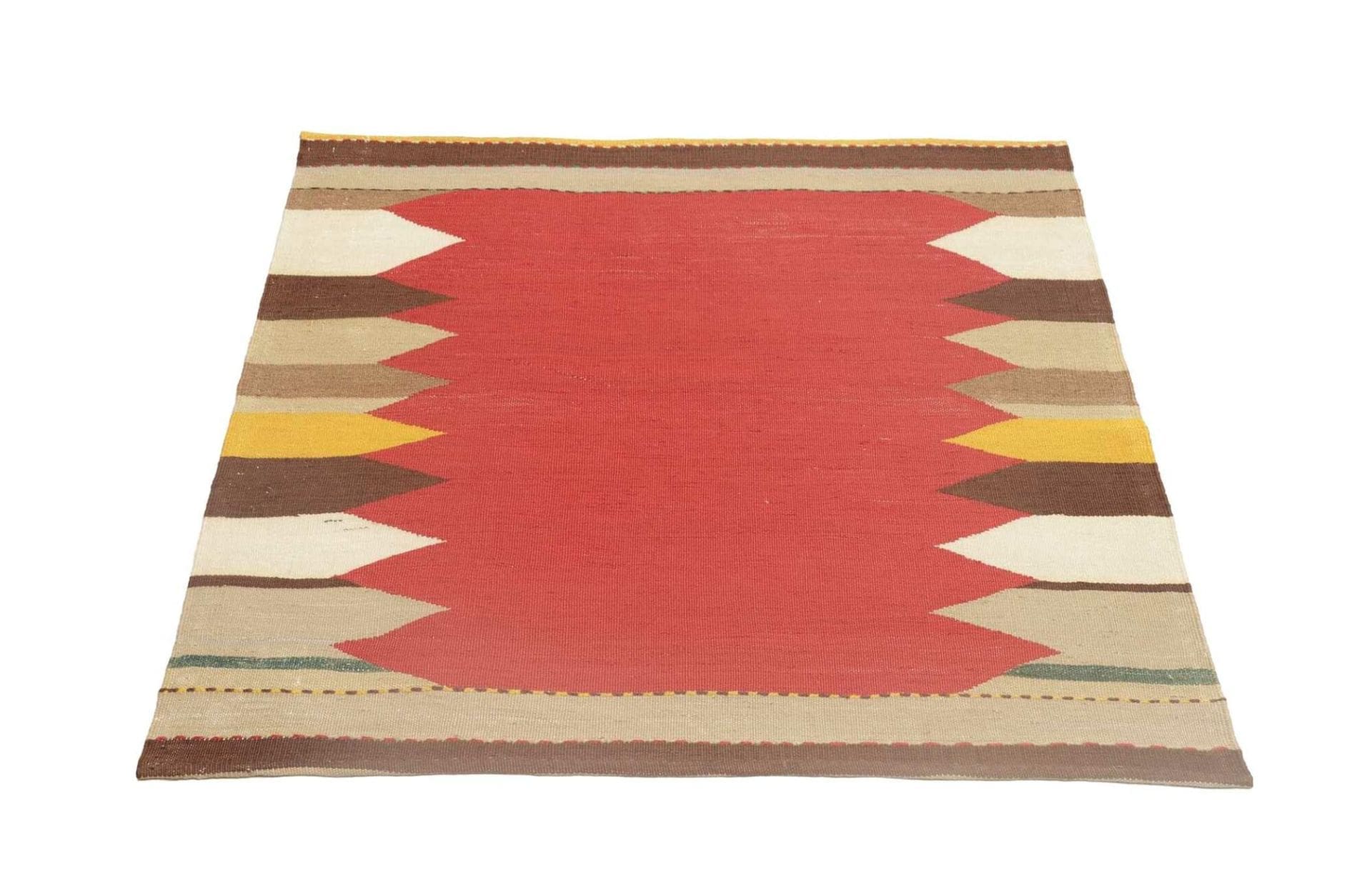 Kelim Neo 103 x 103cm - Handgewebt, rustikales Flair, Schurwolle