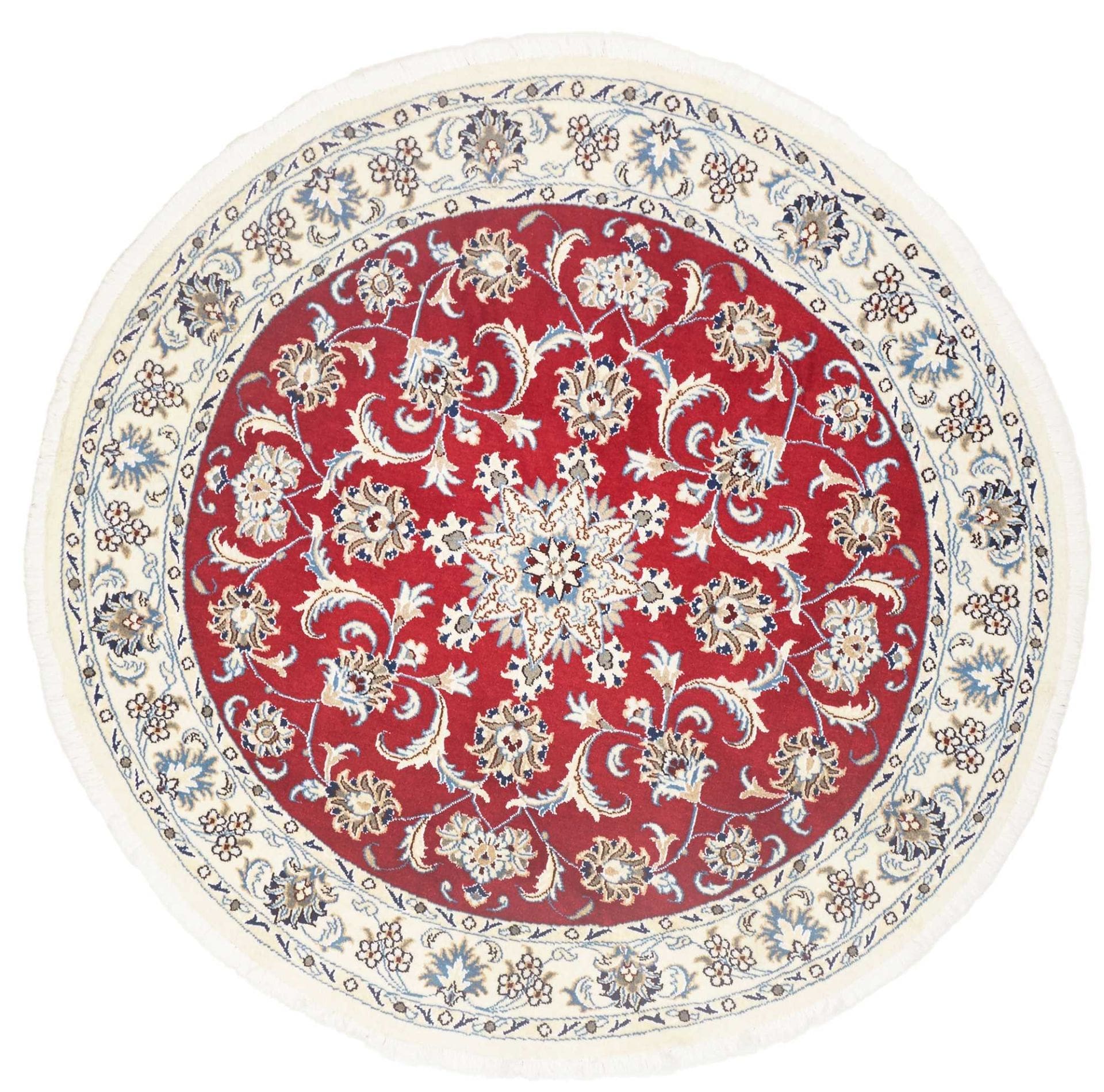 (Verkauft) Nain Teppich 153 x 145 cm, florale Muster, handgeknüpft, Perserteppich