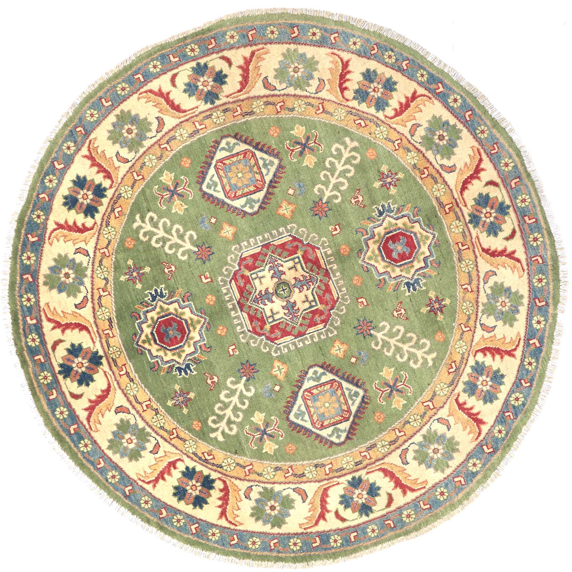 Kazak Teppich 152 x 149cm, handgeknüpft, Schurwolle, Orientteppich
