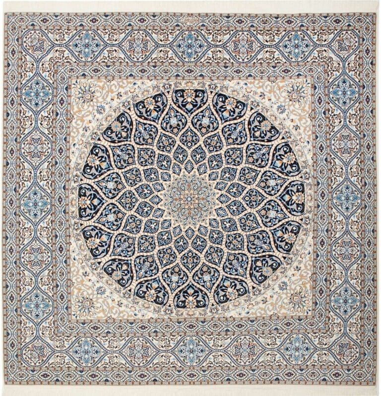 Nain 6La 210 x 205cm Perserteppich handgeknüpft, florale Muster