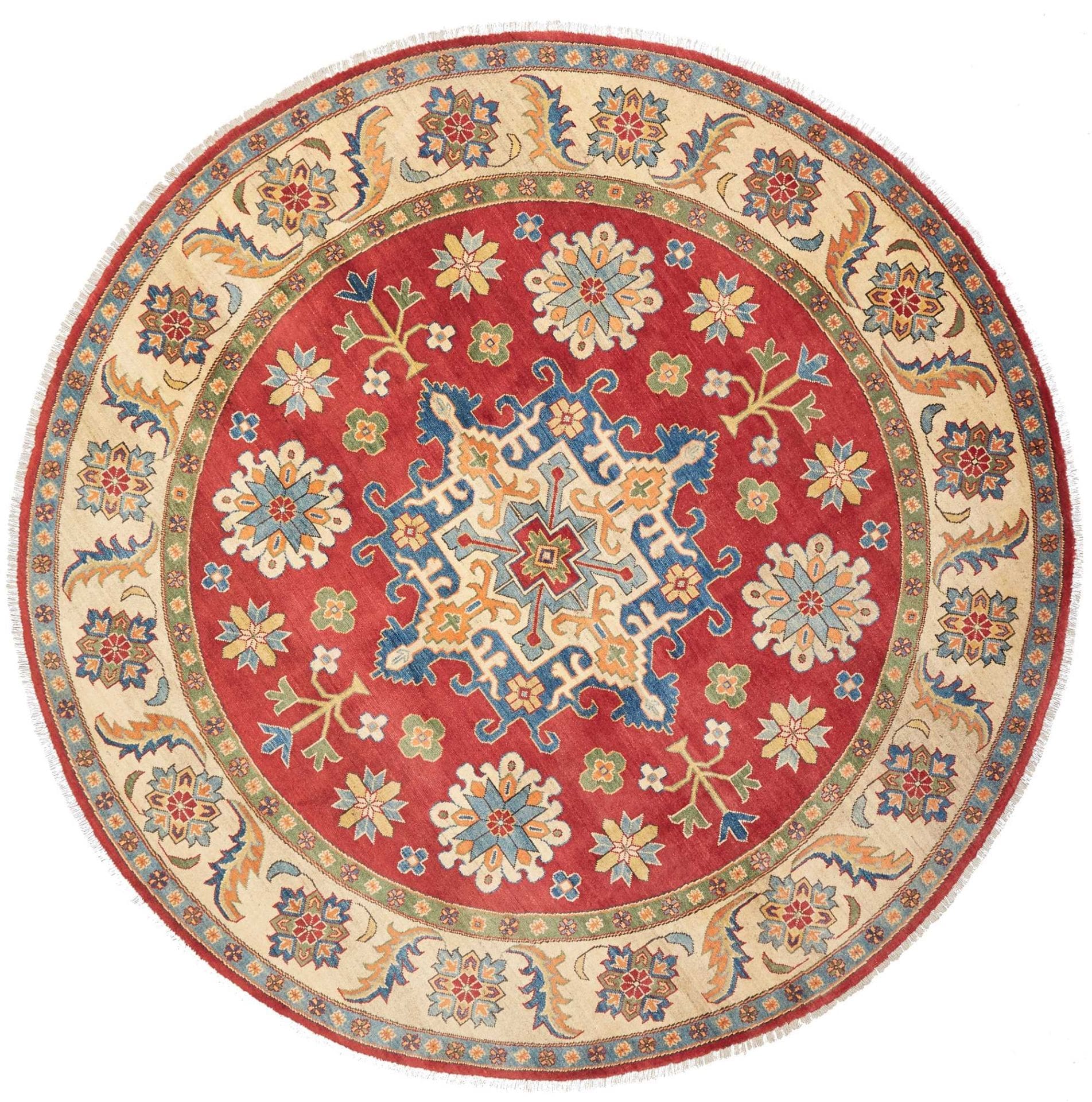 (Verkauft) Kazak Teppich 253 x 250cm | Handgeknüpft | Wolle & Baumwolle