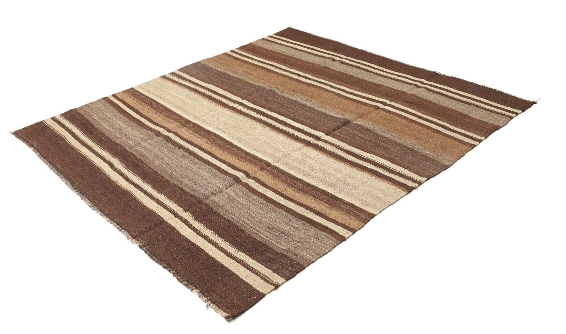 Kelim Teppich 180 x 201cm, antik, handgewebt, rustikales Flair