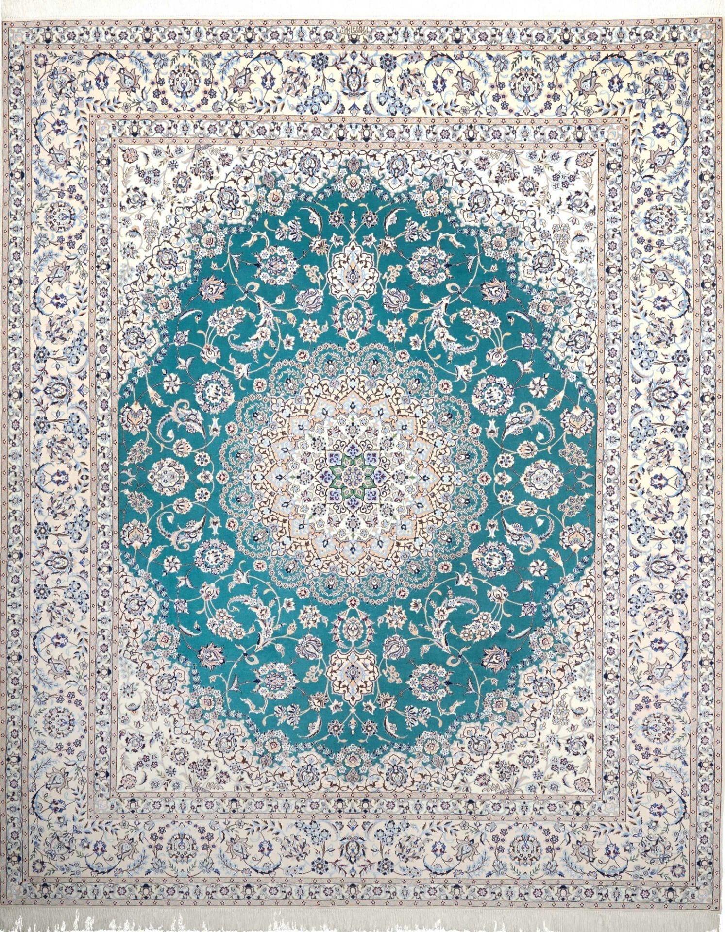 Nain Teppich 262 x 312cm 6La 900K florales Muster, handgeknüpft, Perserteppich H1