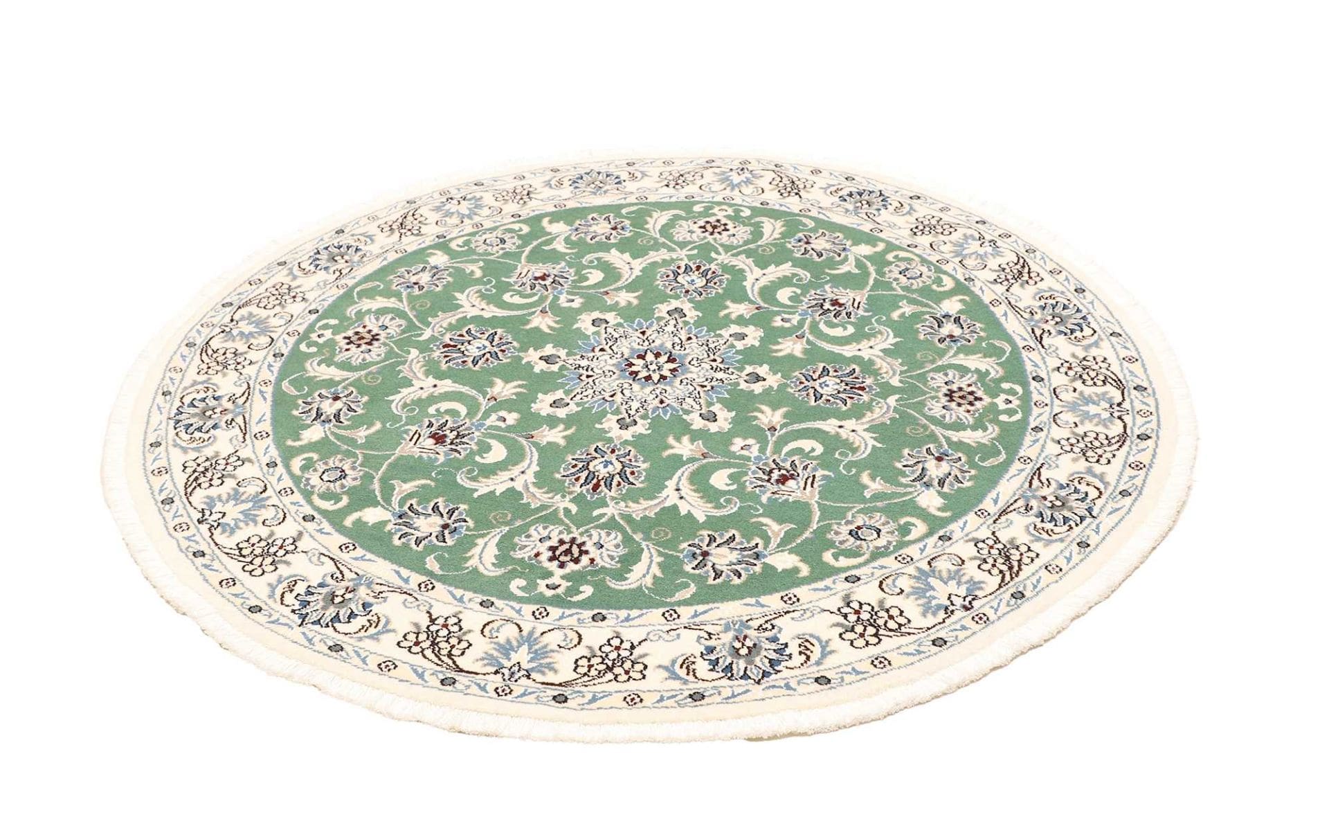 (Verkauft) Nain Teppich 150 x 153 cm, florale Muster, handgeknüpft