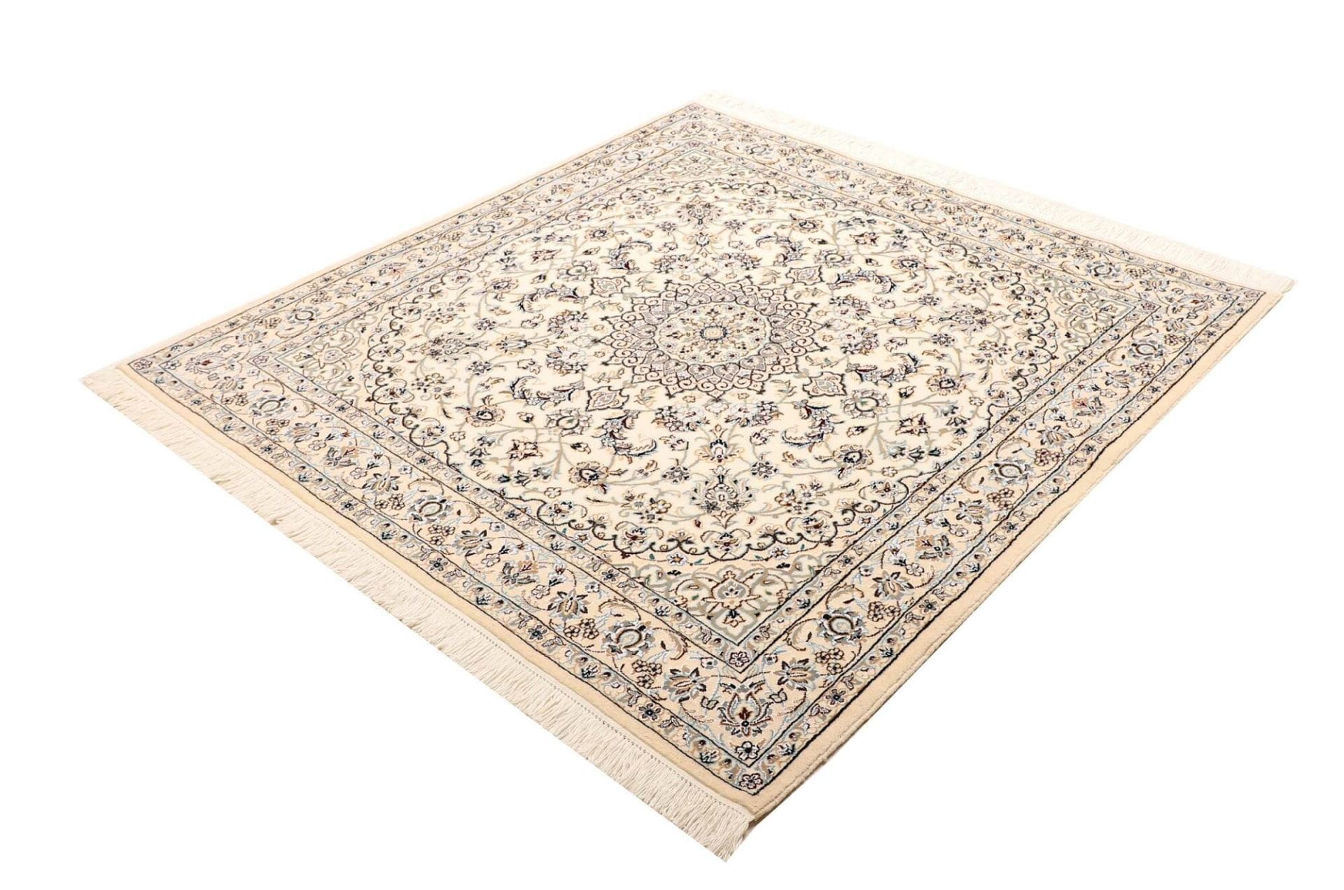 Edler Nain Teppich 148 x 146cm in königsblau, handgeknüpft